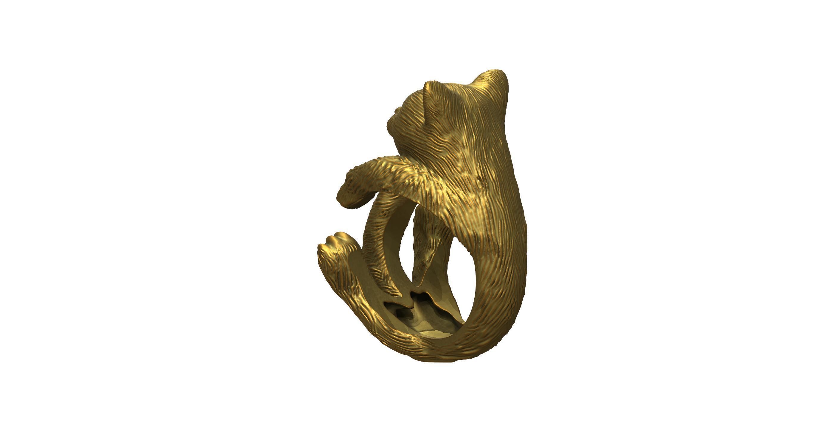 Cat Ring  9 Different ring sizes 3D print model_25