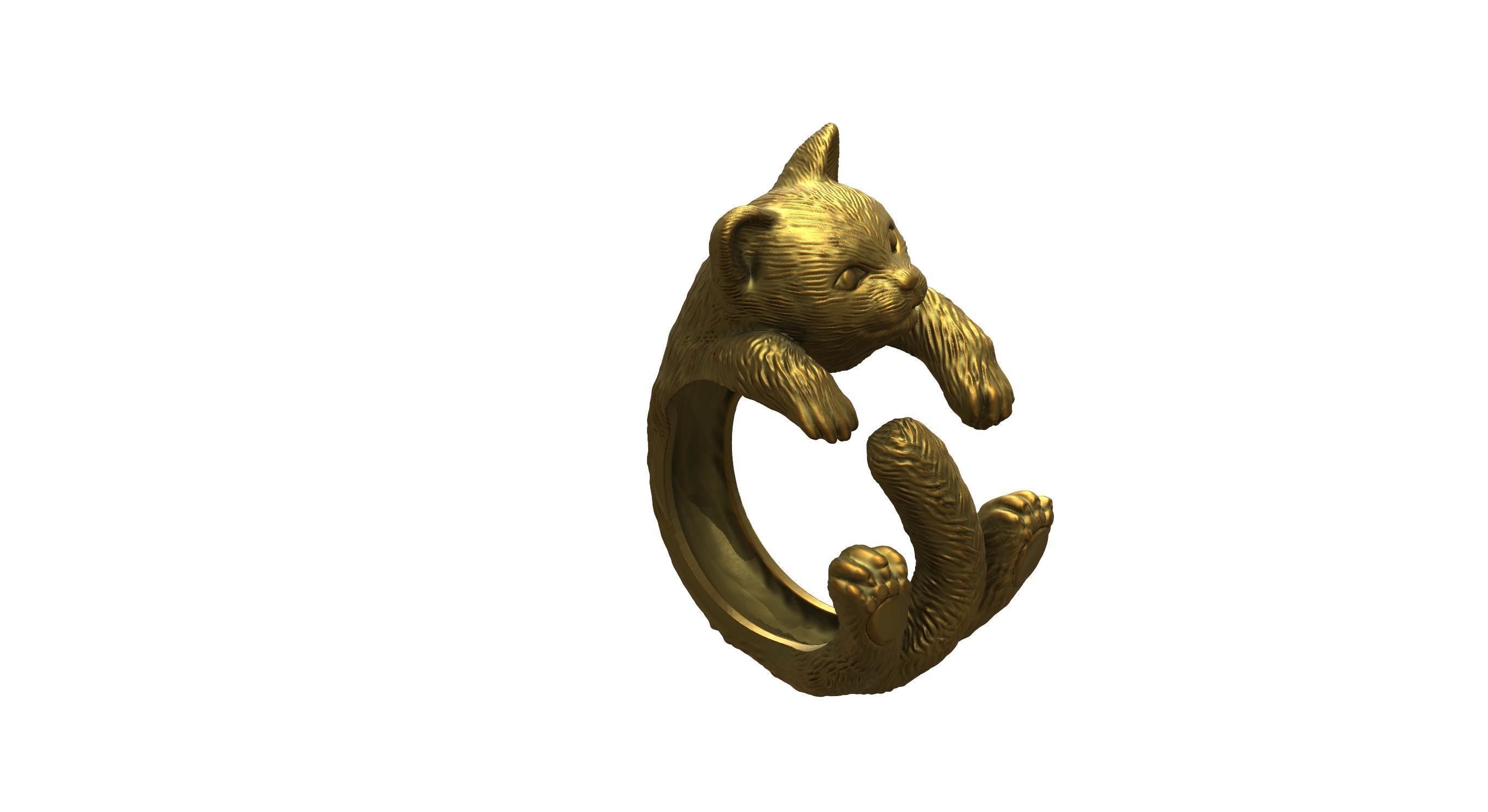 Cat Ring  9 Different ring sizes 3D print model_79