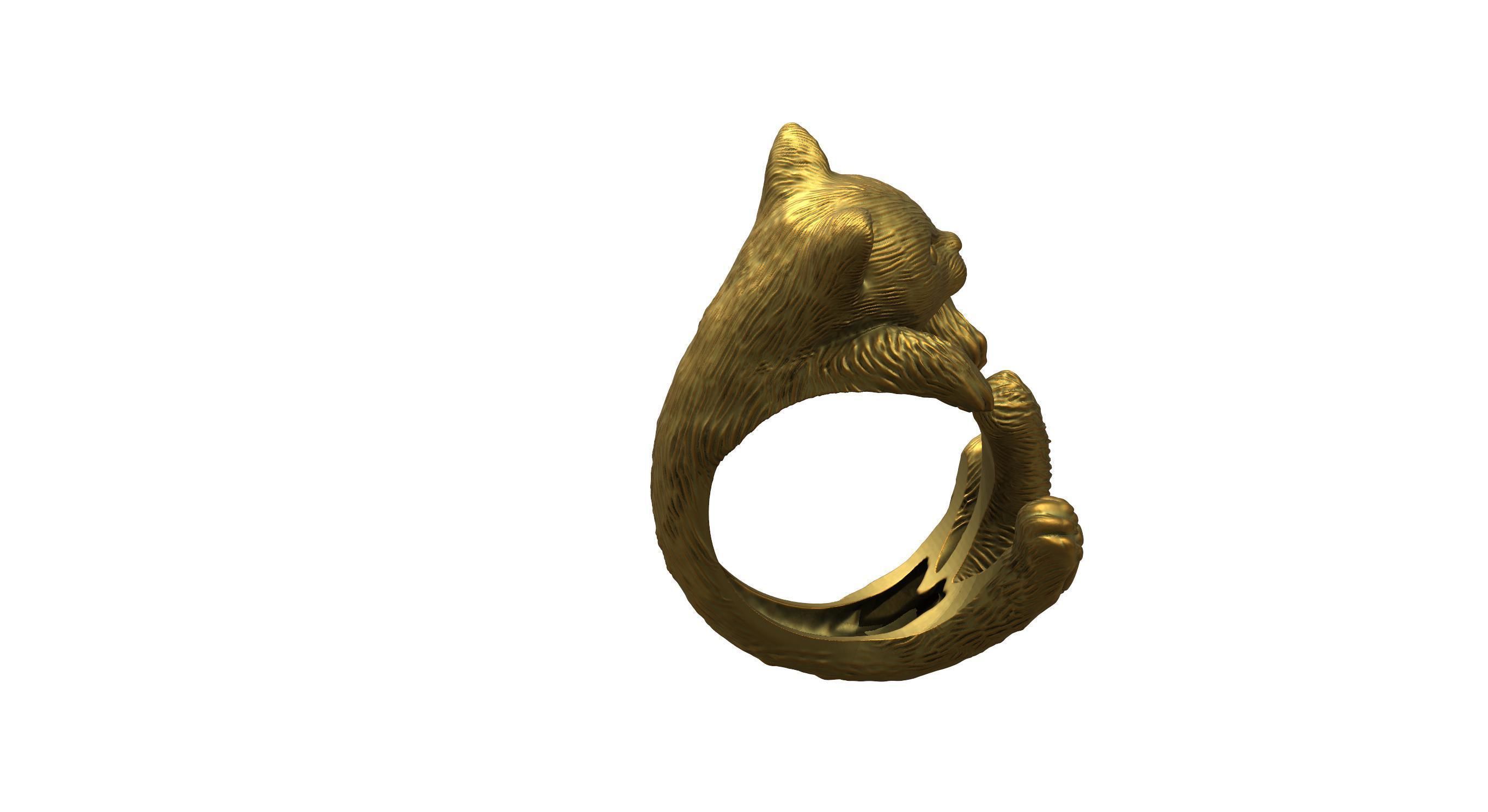 Cat Ring  9 Different ring sizes 3D print model_59
