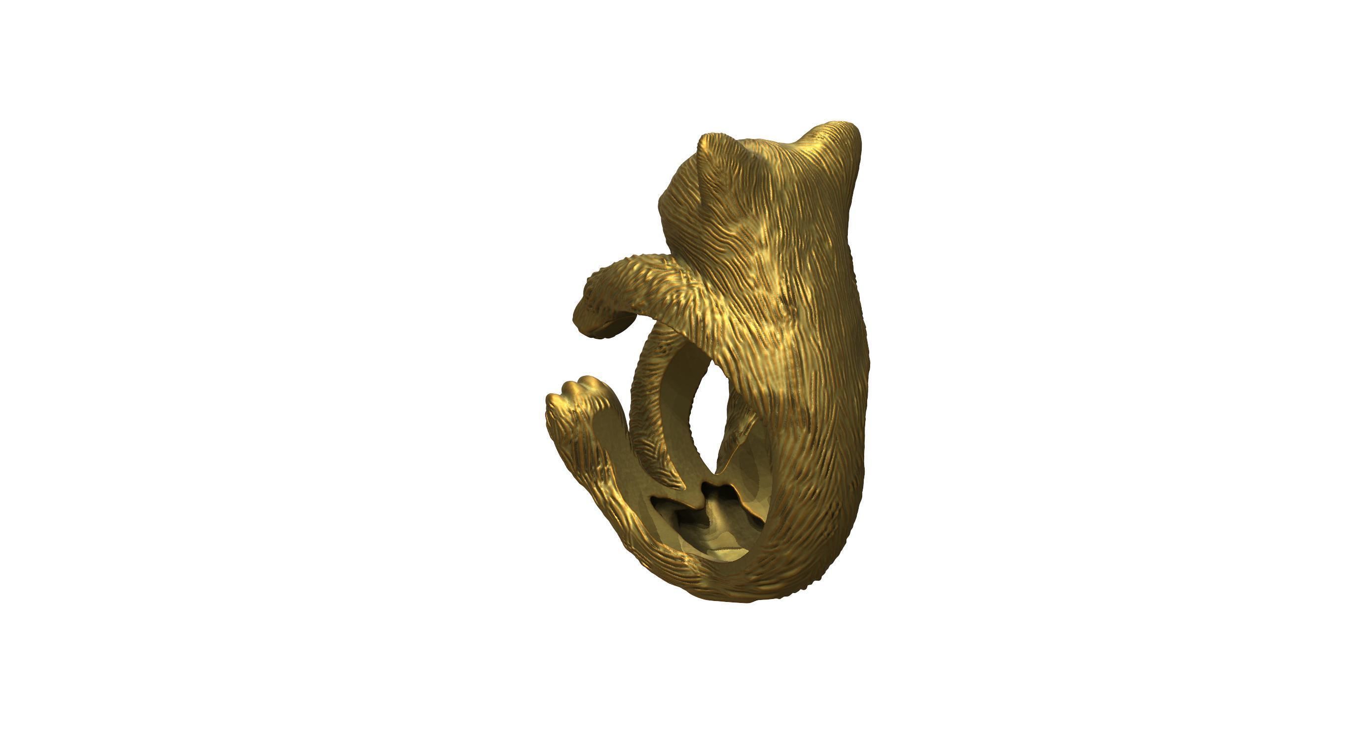 Cat Ring  9 Different ring sizes 3D print model_43