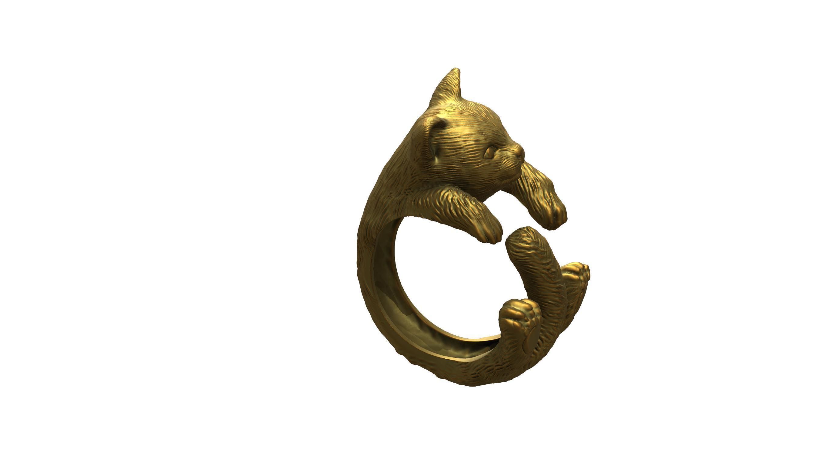 Cat Ring  9 Different ring sizes 3D print model_71