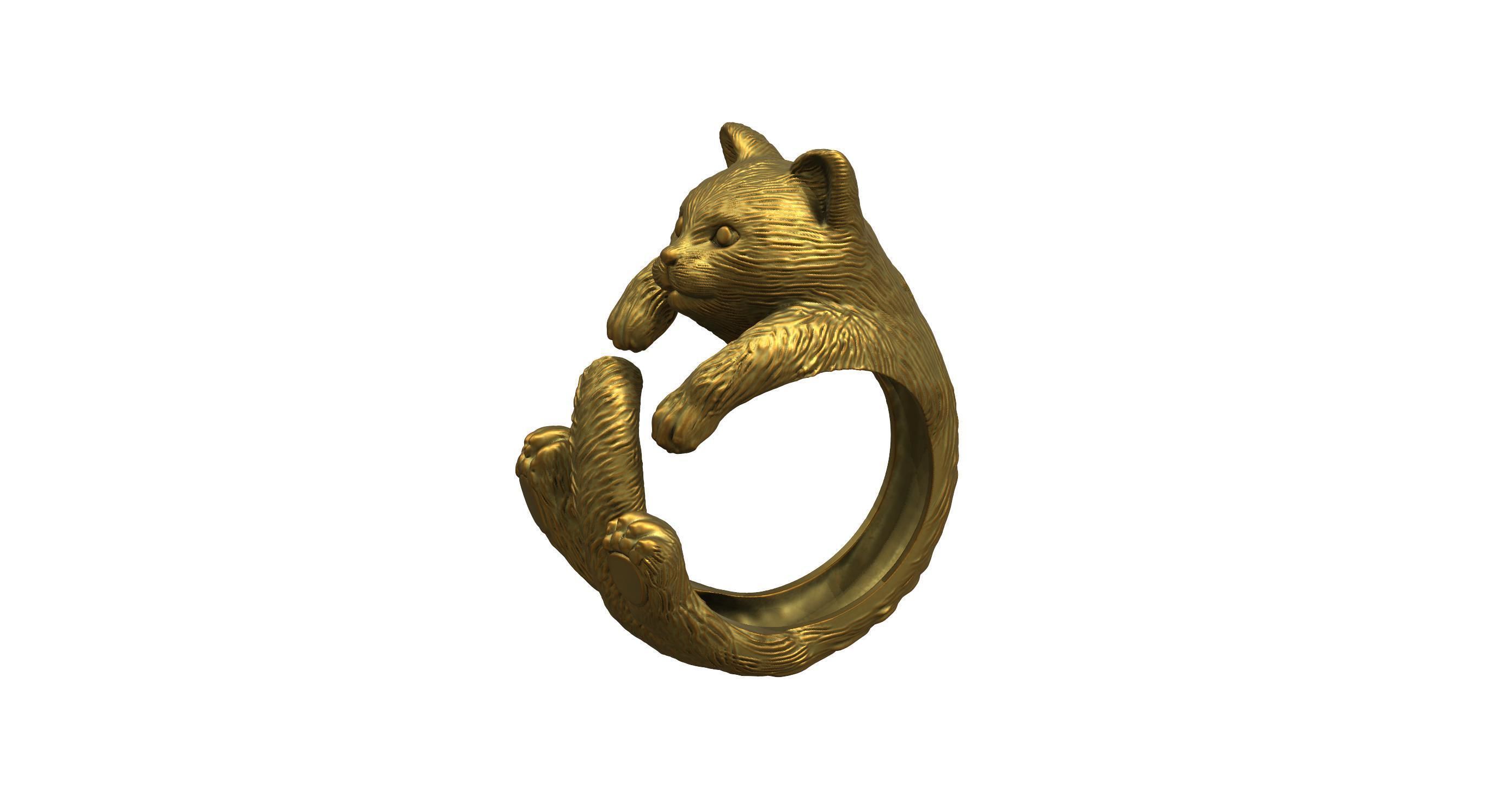 Cat Ring  9 Different ring sizes 3D print model_14