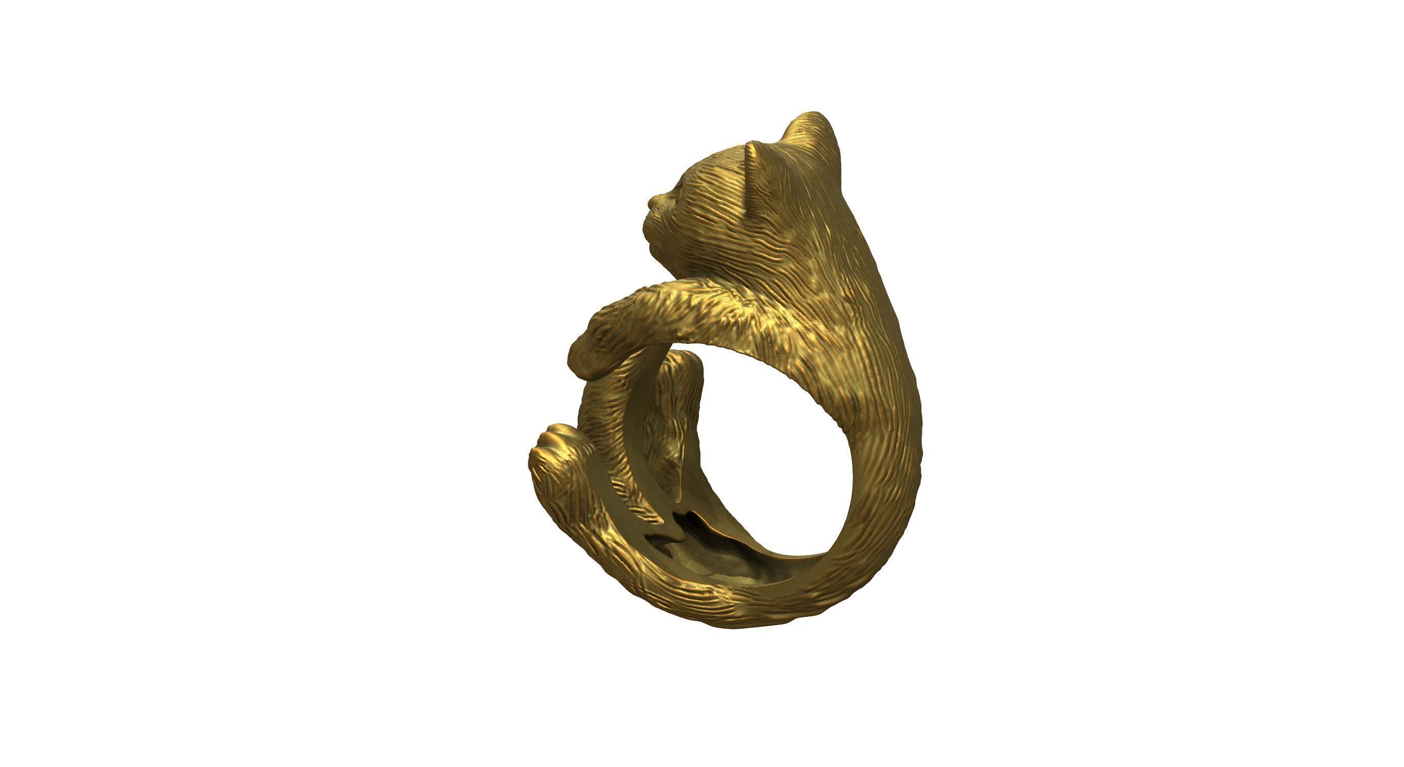 Cat Ring  9 Different ring sizes 3D print model_33
