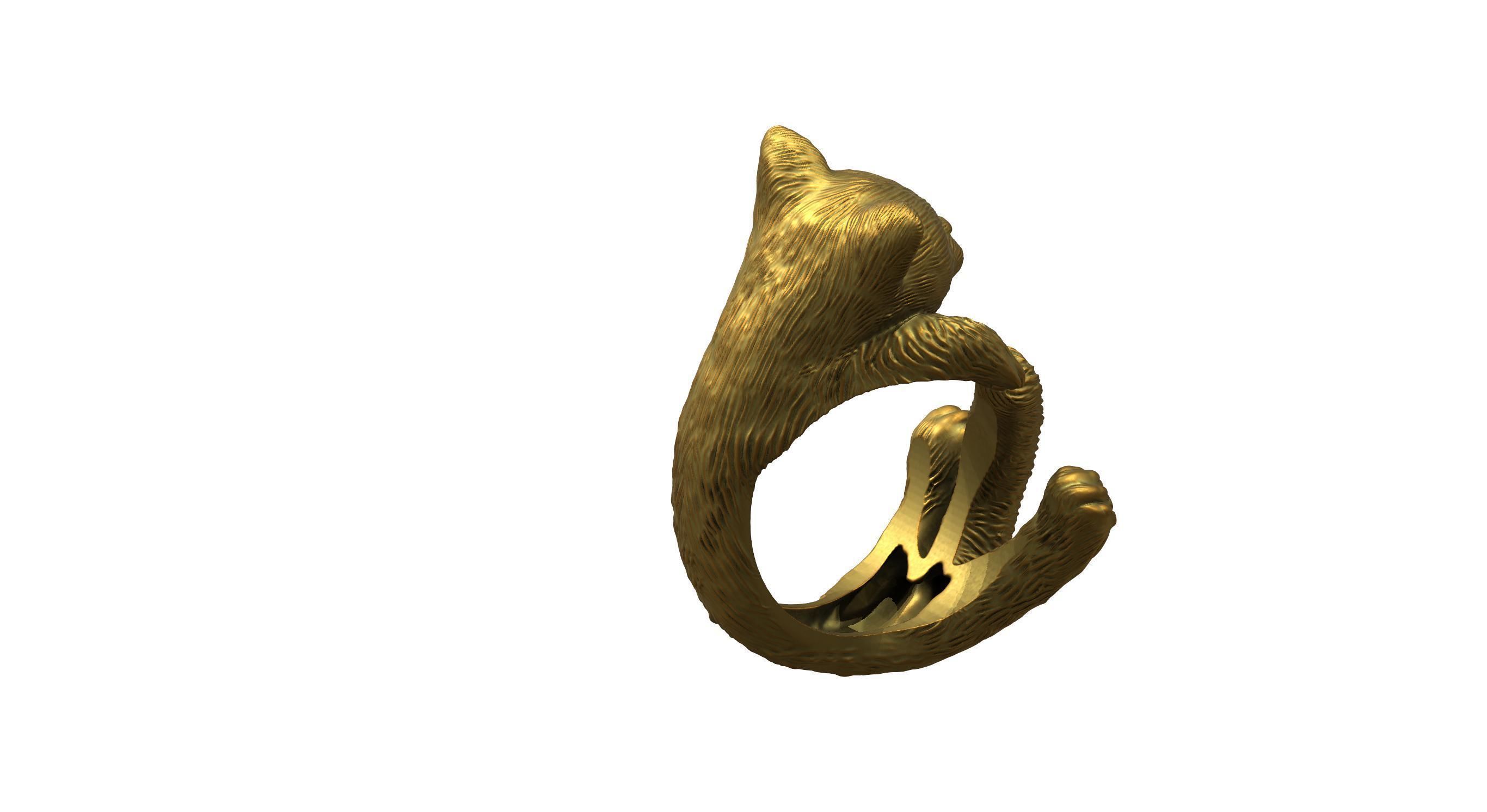 Cat Ring  9 Different ring sizes 3D print model_51