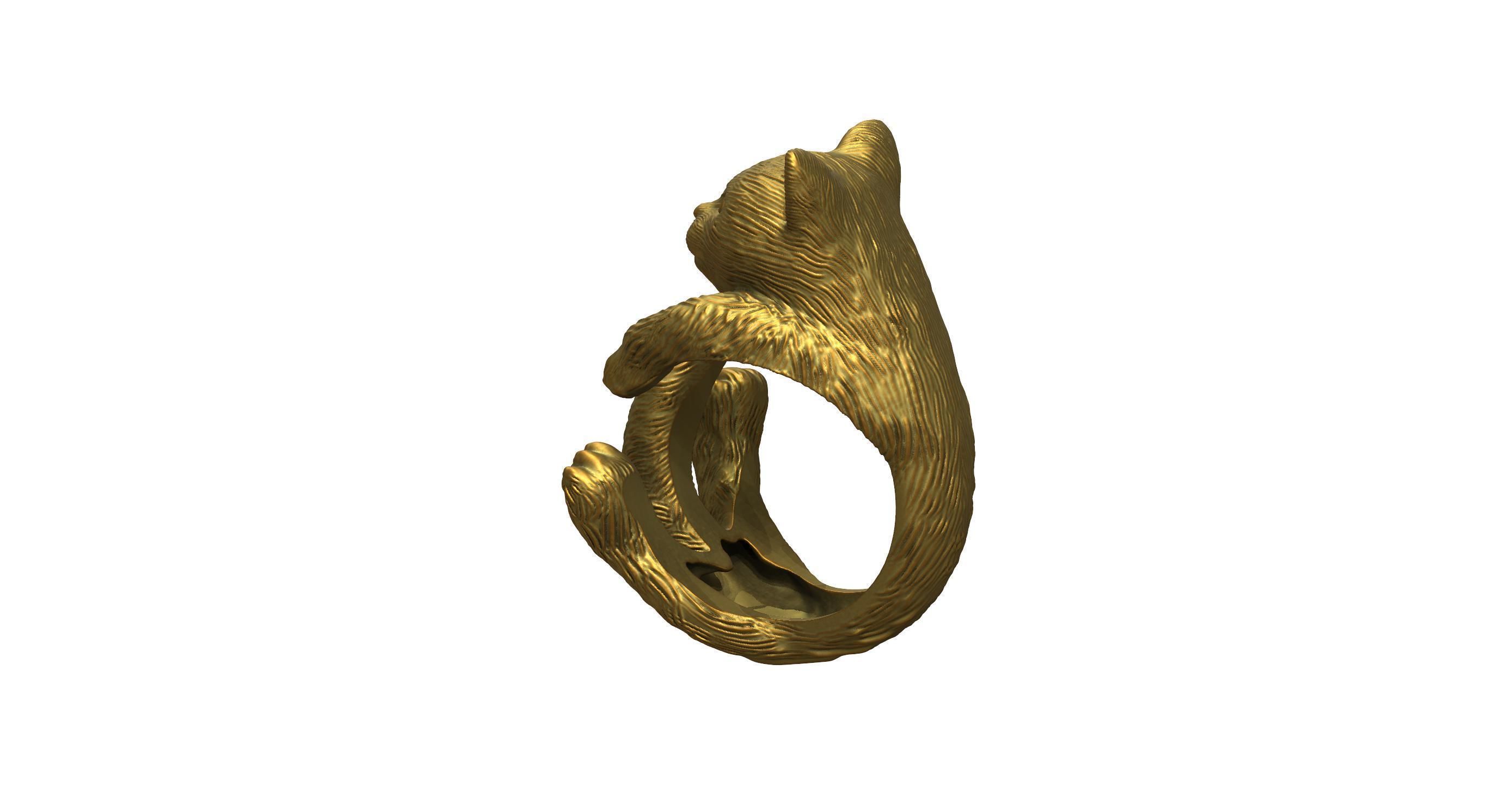 Cat Ring  9 Different ring sizes 3D print model_42