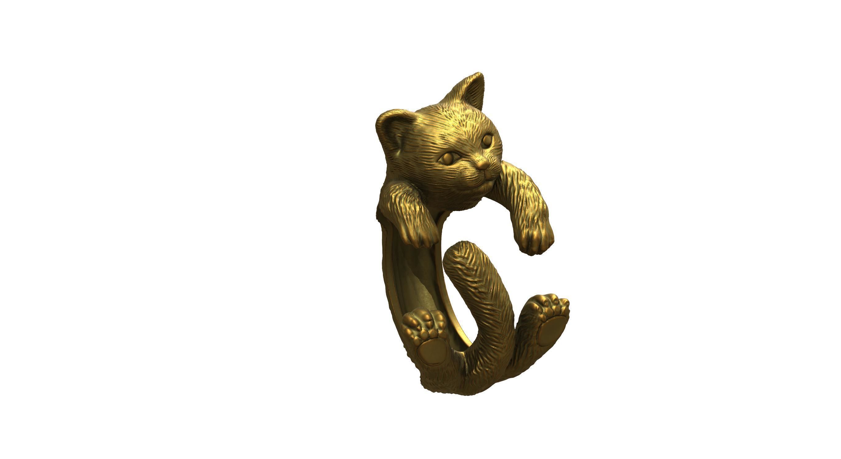 Cat Ring  9 Different ring sizes 3D print model_82