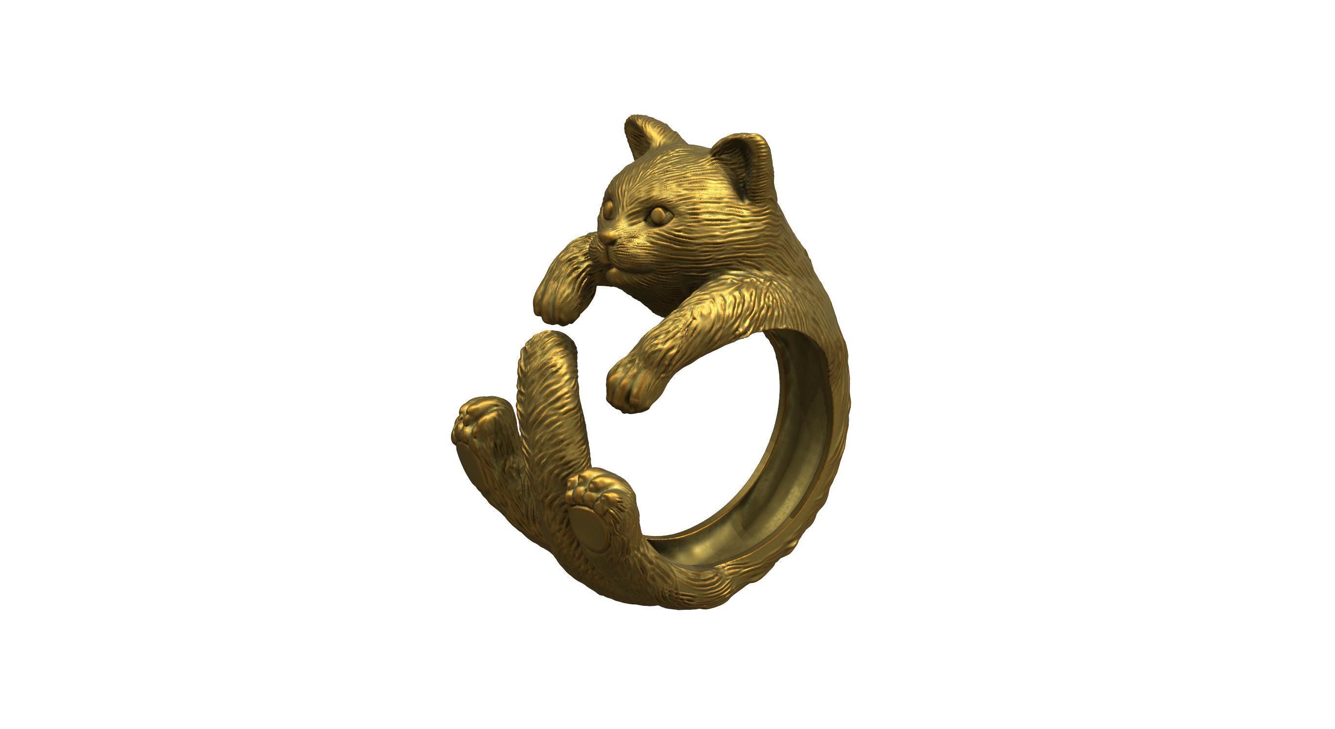 Cat Ring  9 Different ring sizes 3D print model_15