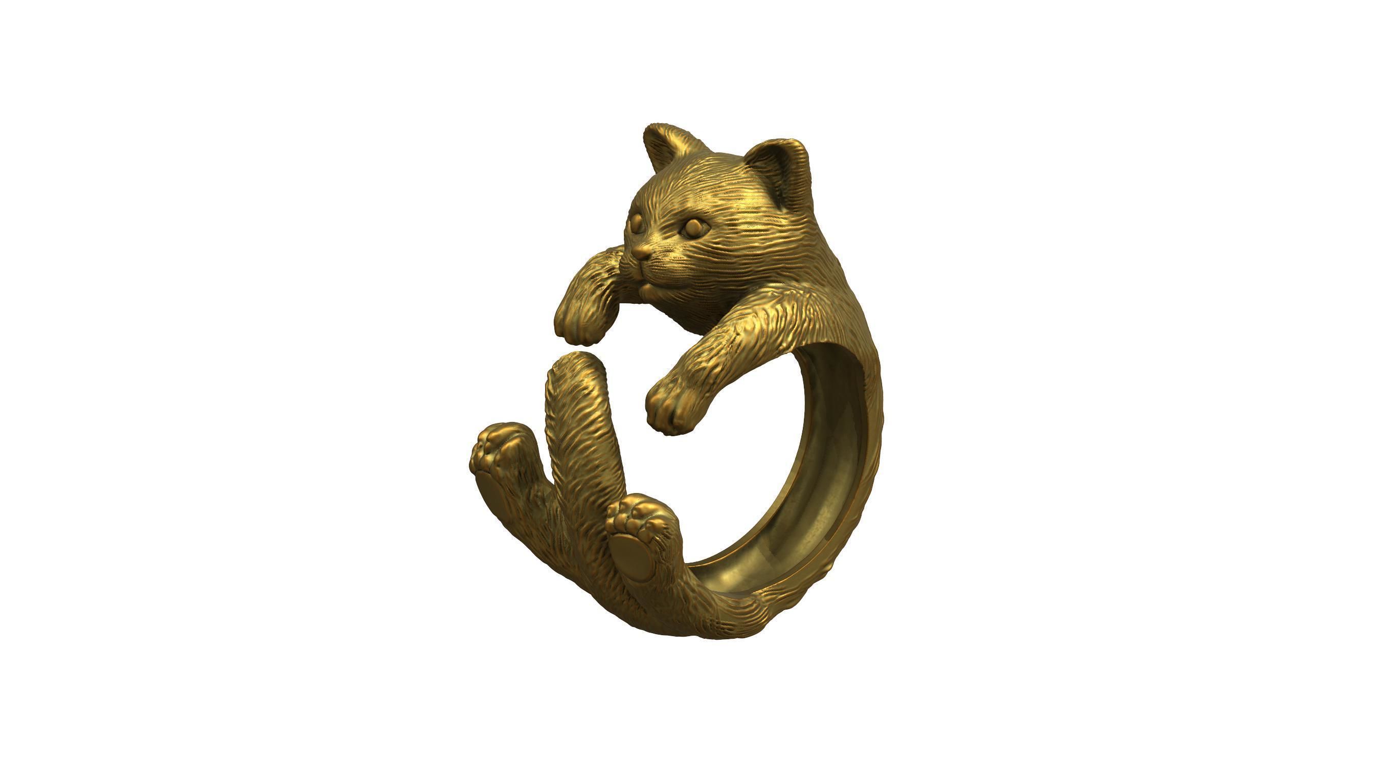 Cat Ring  9 Different ring sizes 3D print model_18