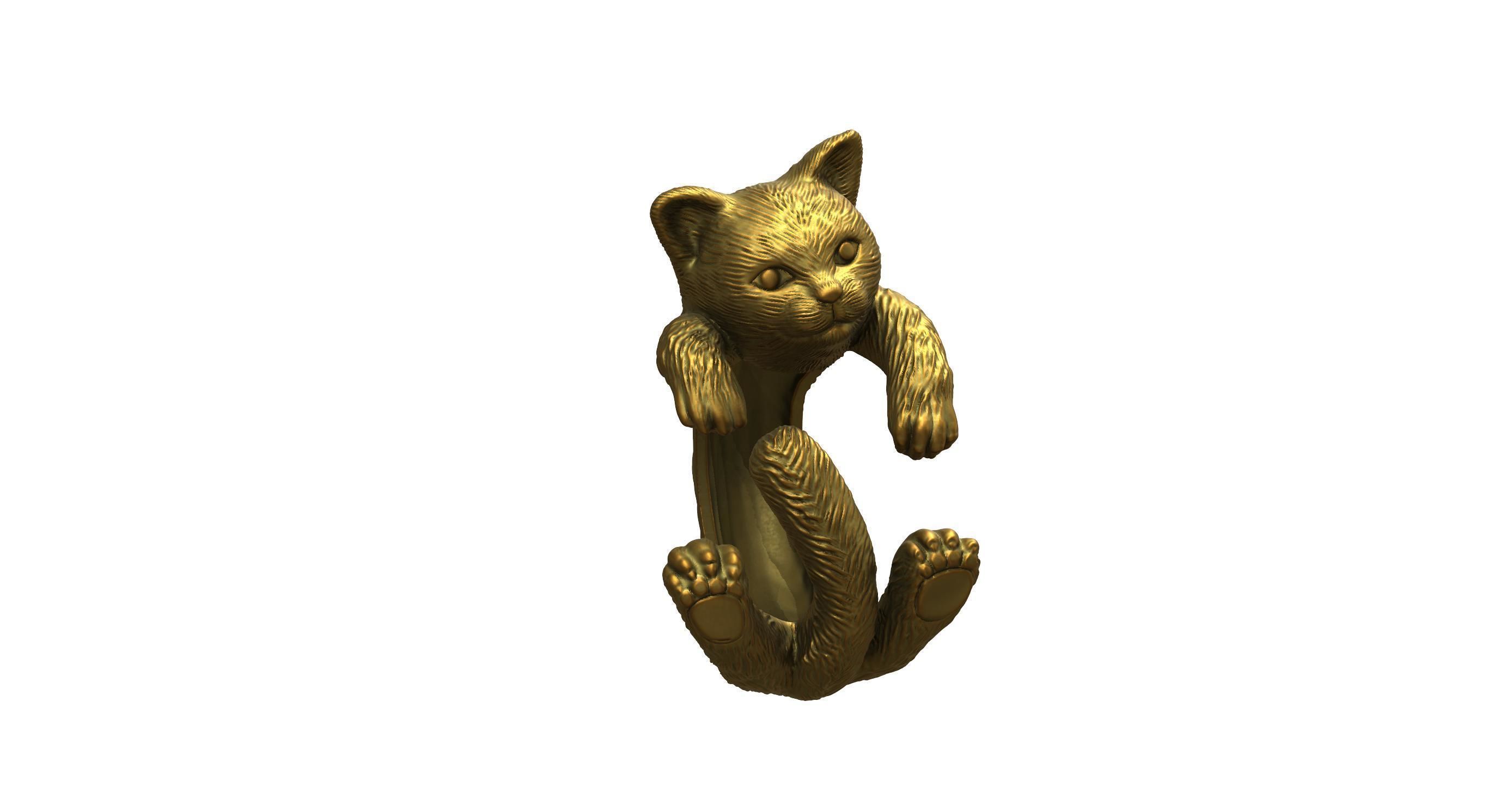 Cat Ring  9 Different ring sizes 3D print model_52