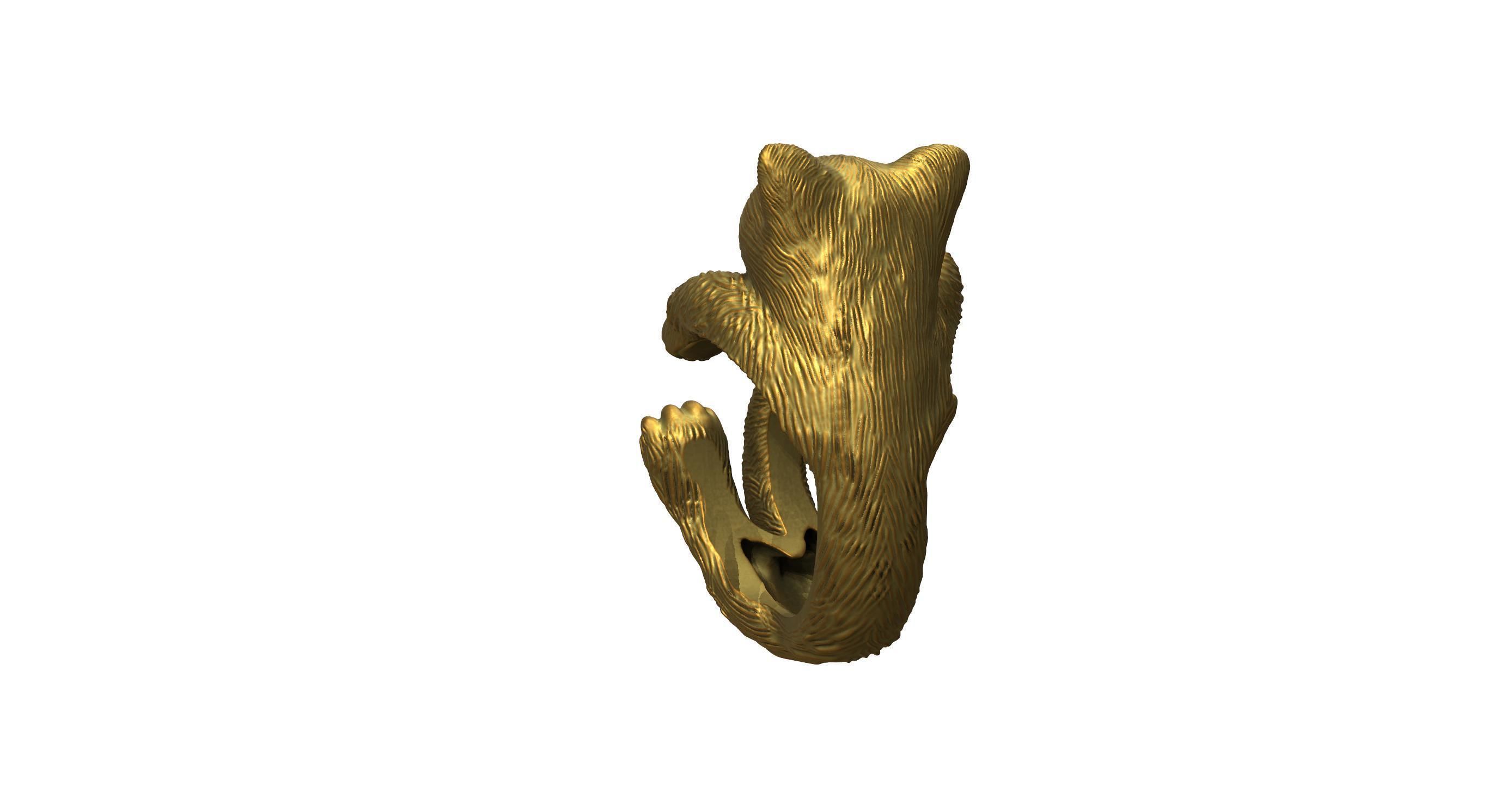 Cat Ring  9 Different ring sizes 3D print model_37
