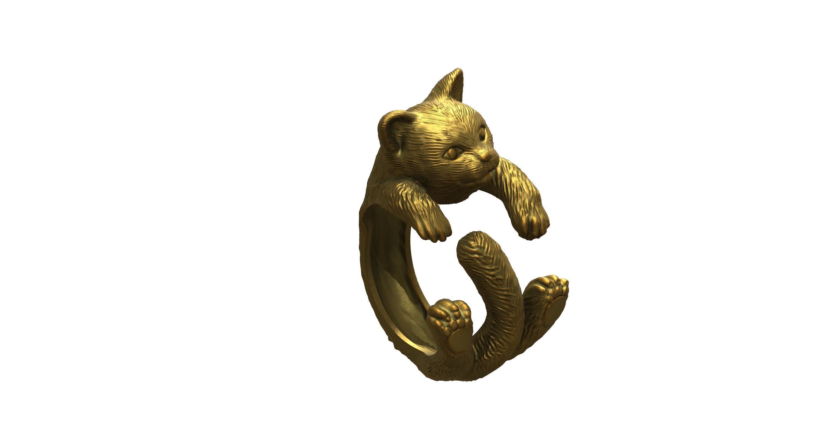 Cat Ring  9 Different ring sizes 3D print model_74