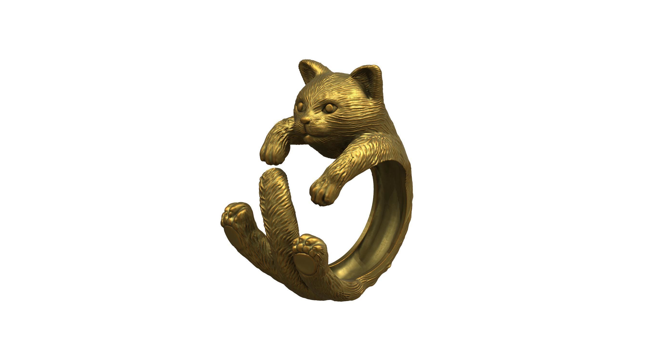 Cat Ring  9 Different ring sizes 3D print model_17
