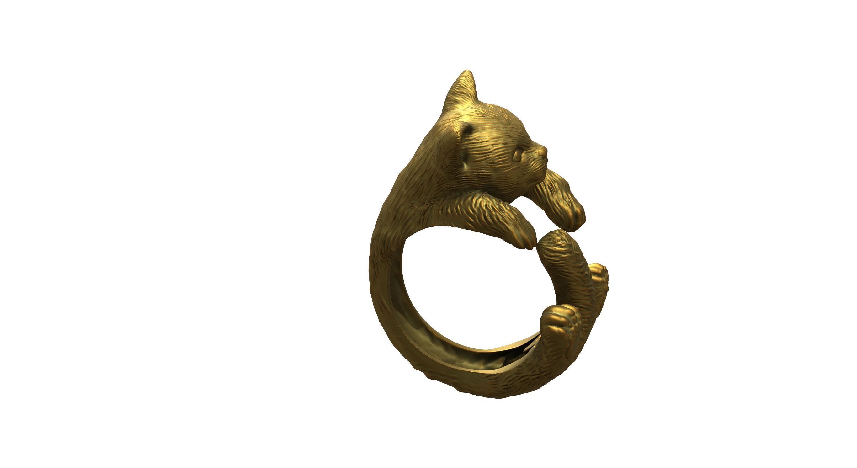 Cat Ring  9 Different ring sizes 3D print model_70