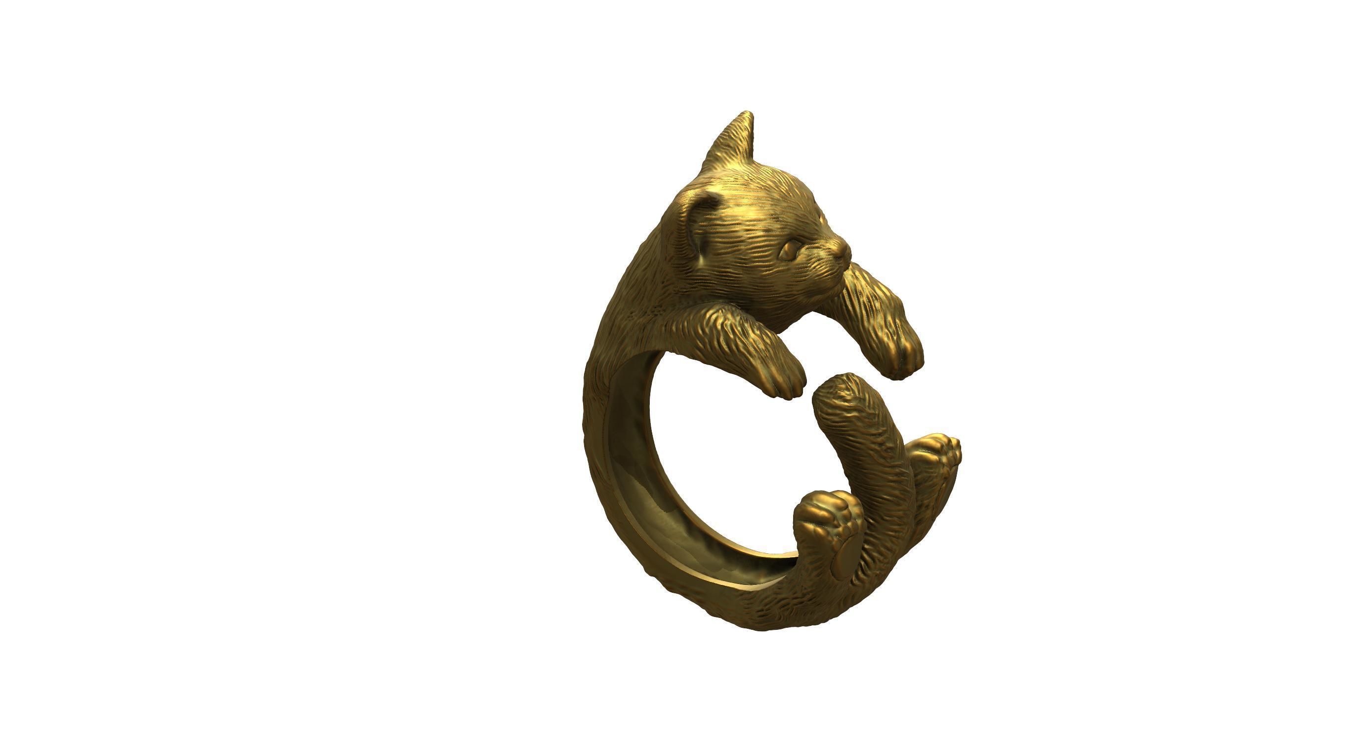 Cat Ring  9 Different ring sizes 3D print model_75