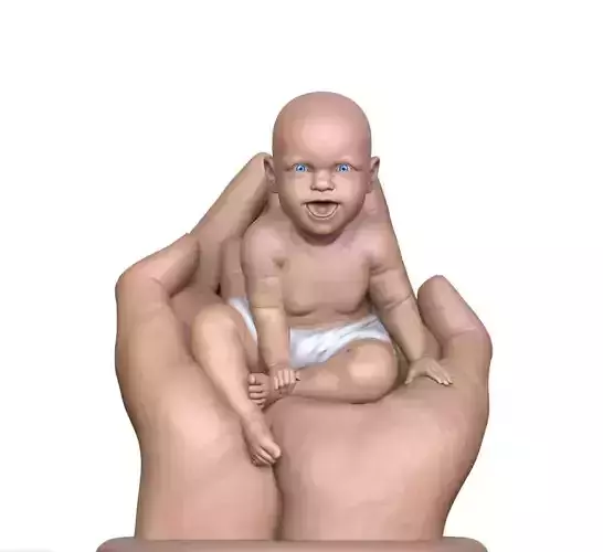funny baby on two hands