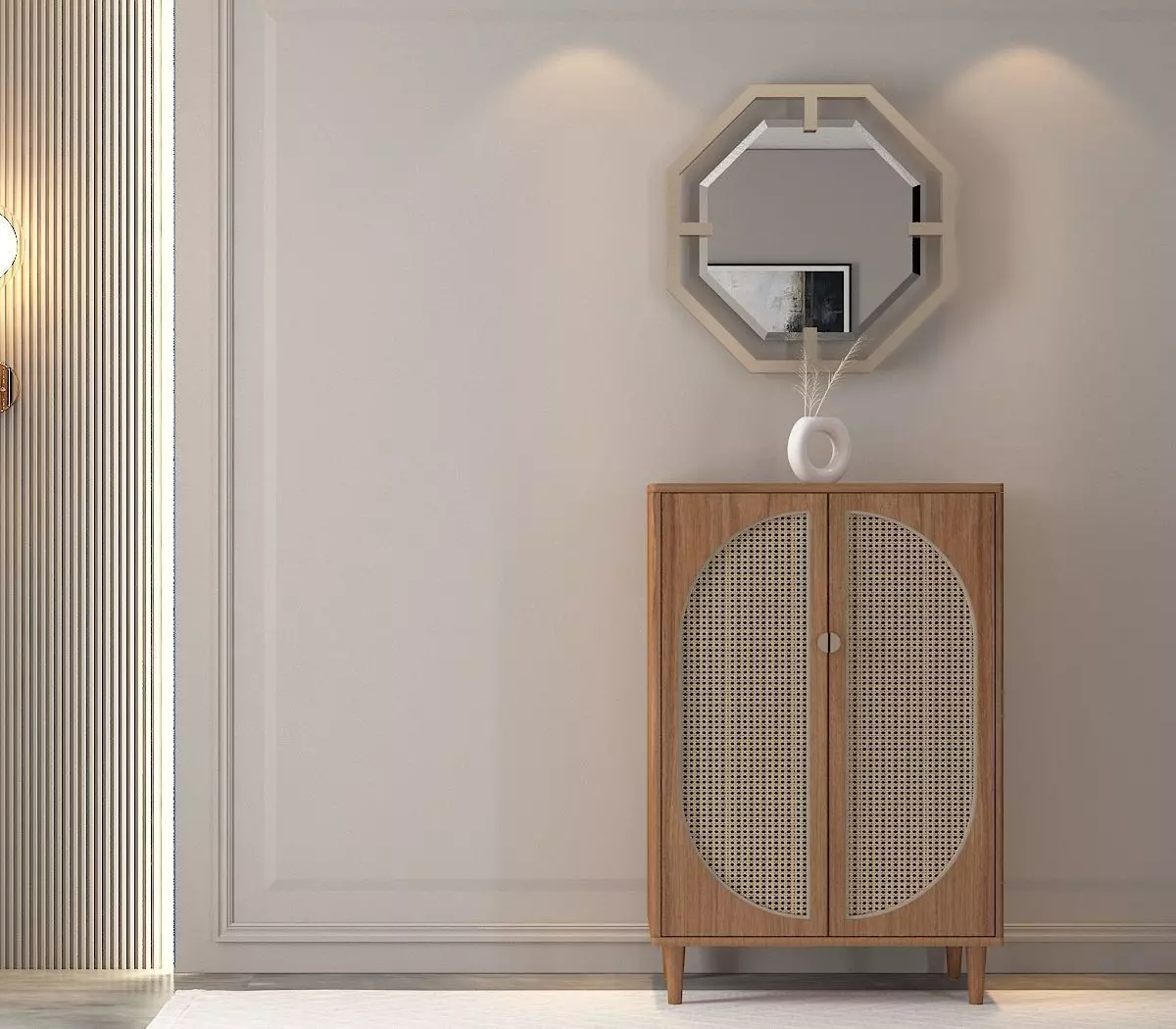 rattan cabinet 3D model_0