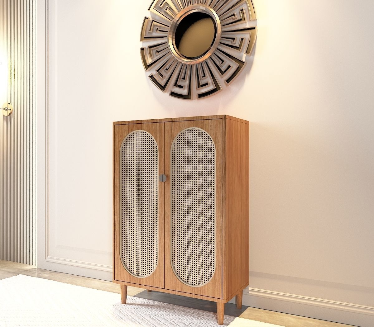 rattan cabinet 3D model_8