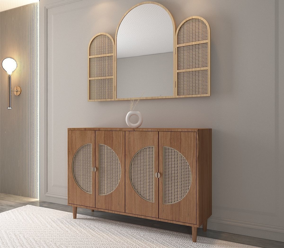 rattan cabinet 3D model_6