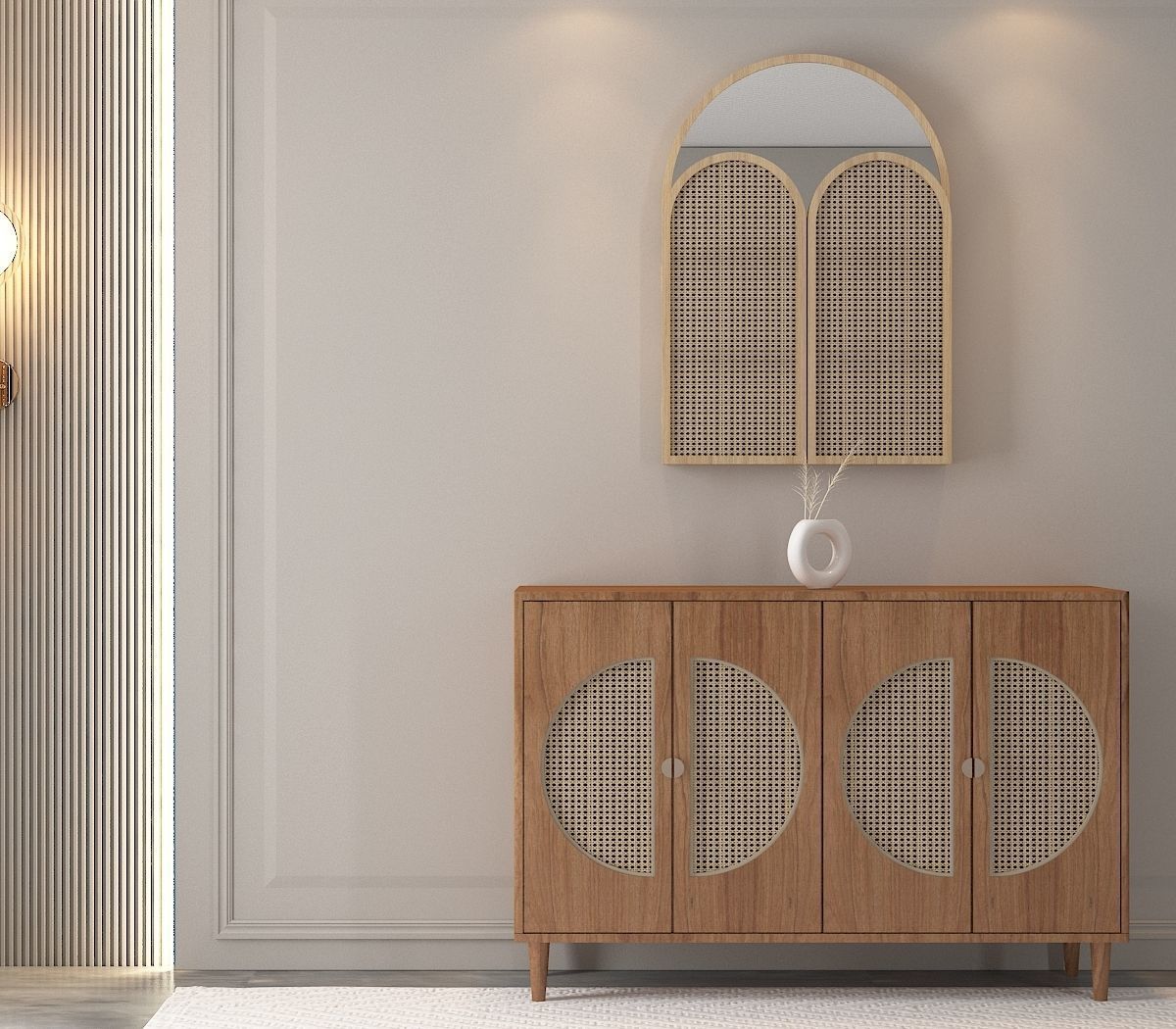 rattan cabinet 3D model_4