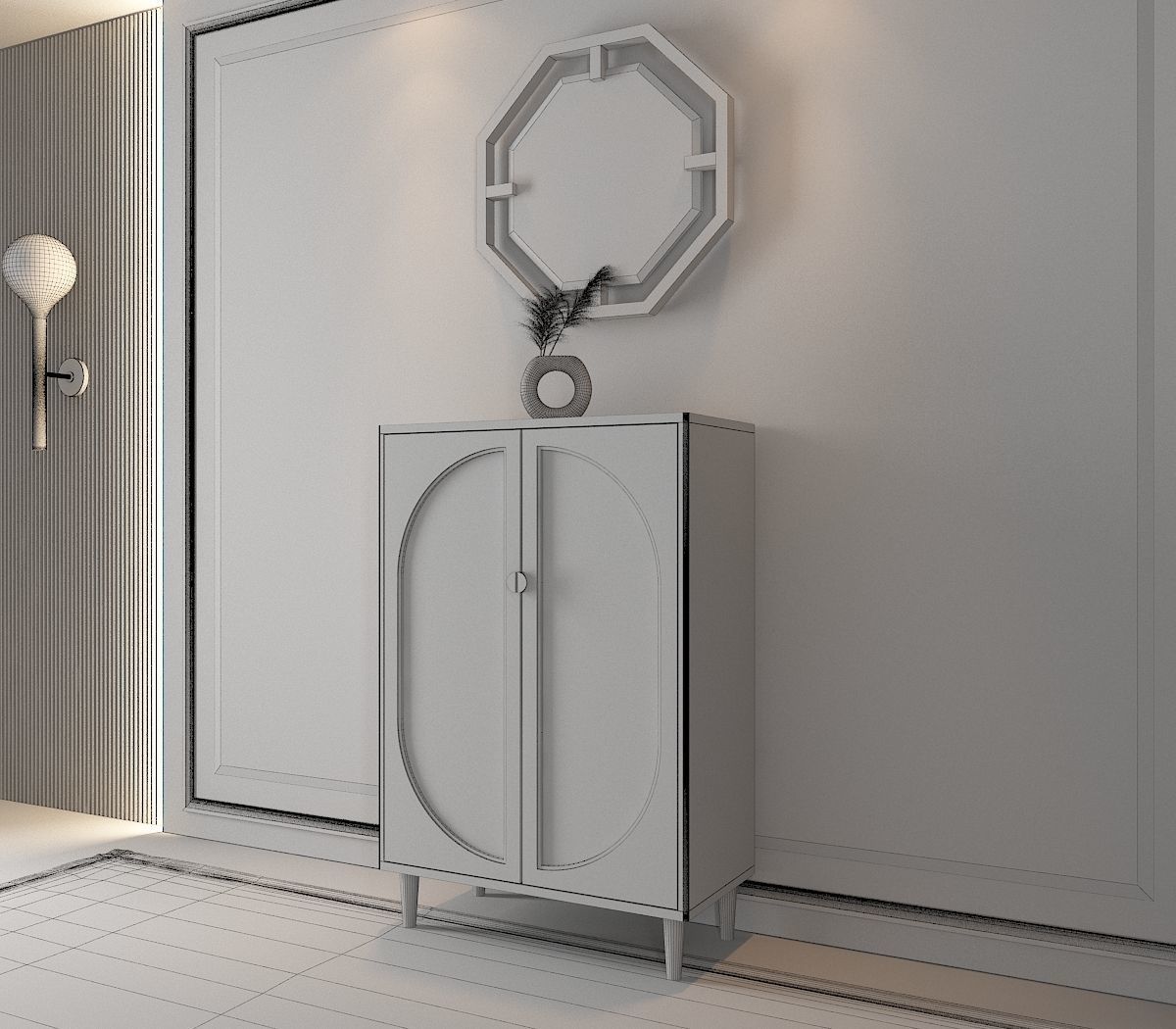 rattan cabinet 3D model_12