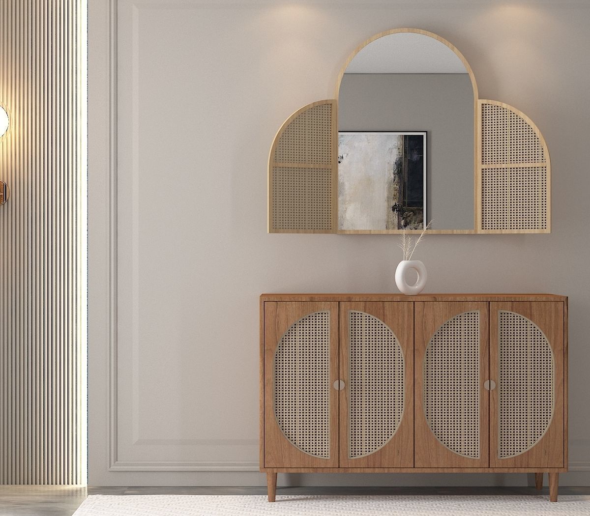 rattan cabinet 3D model_1