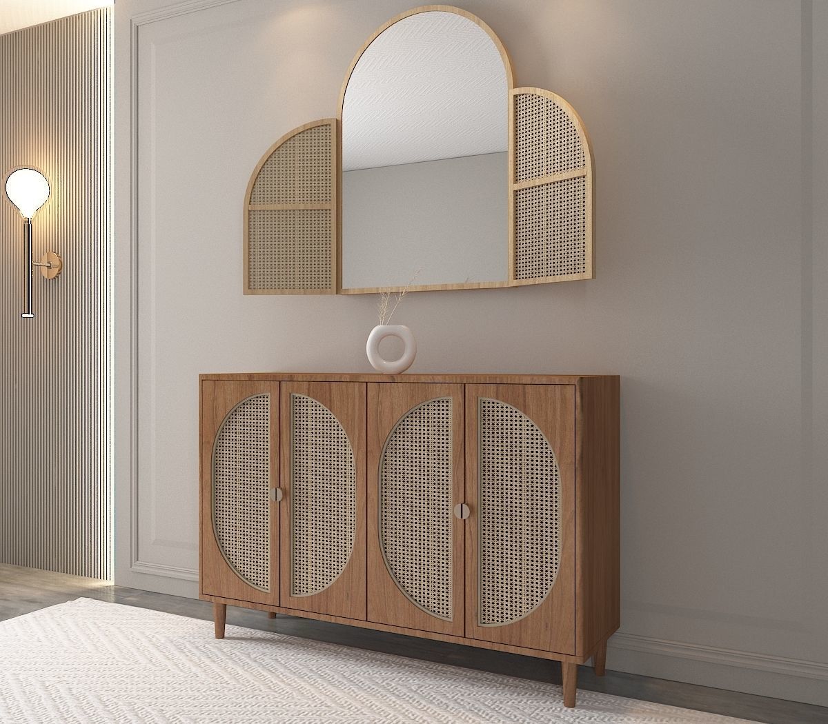 rattan cabinet 3D model_2