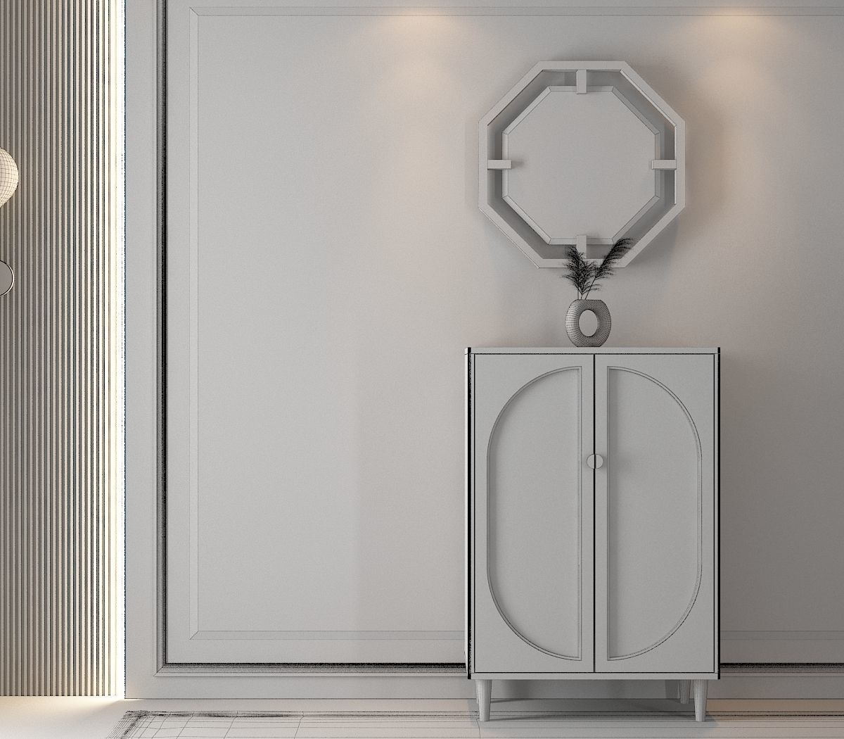 rattan cabinet 3D model_11