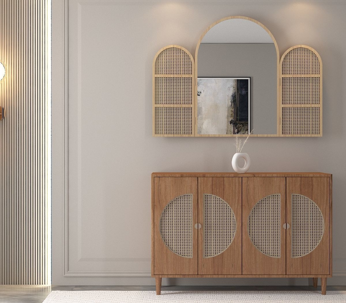 rattan cabinet 3D model_5