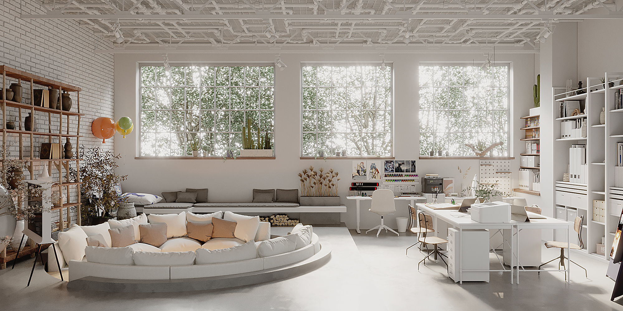 Mangakas desk 3D model_4