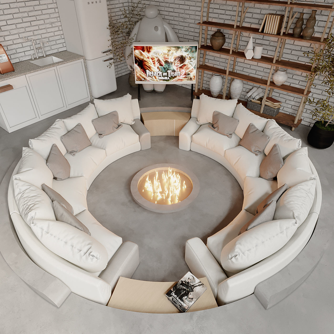 Mangakas desk 3D model_5