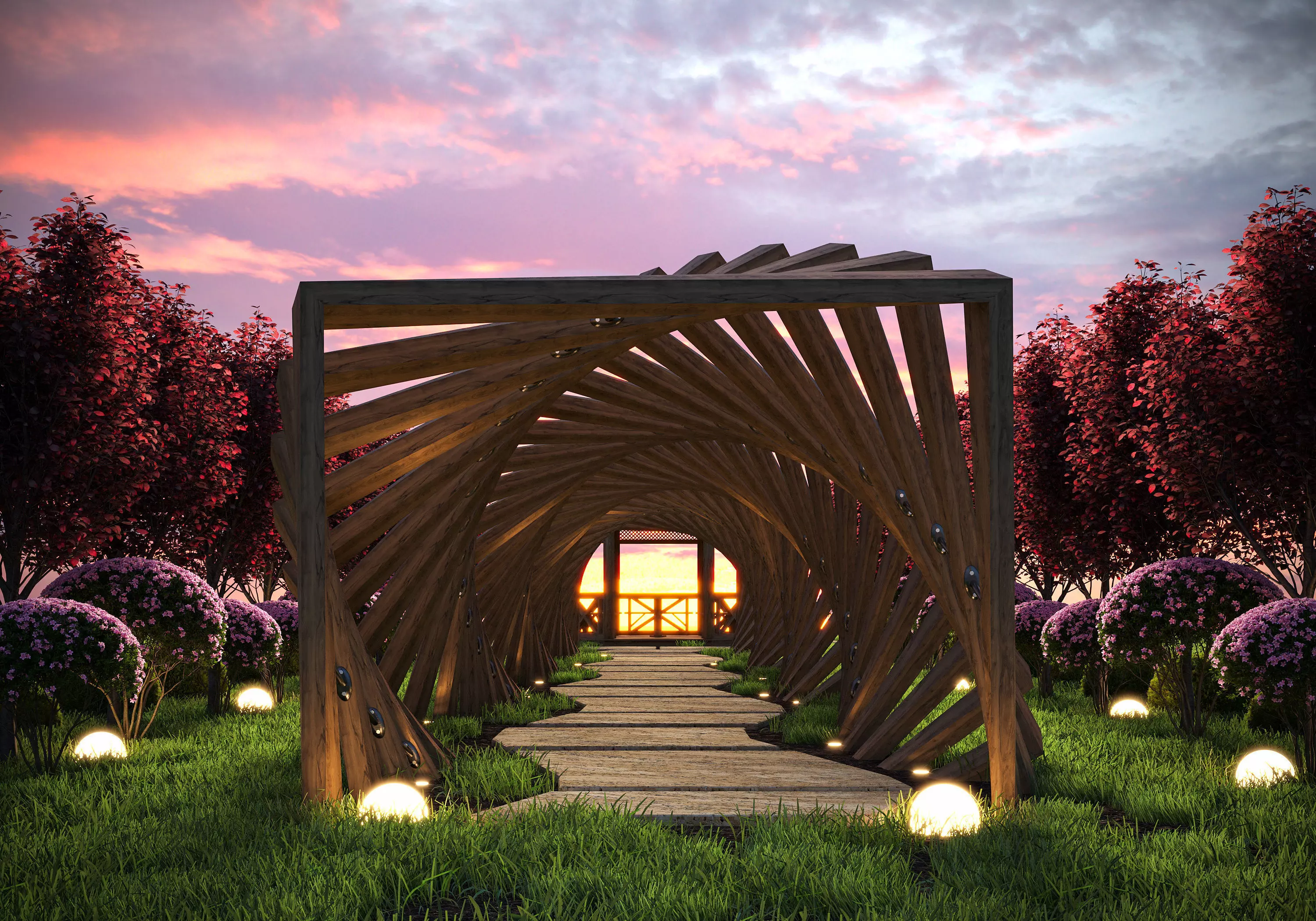 Evening Nature Free low-poly 3D model