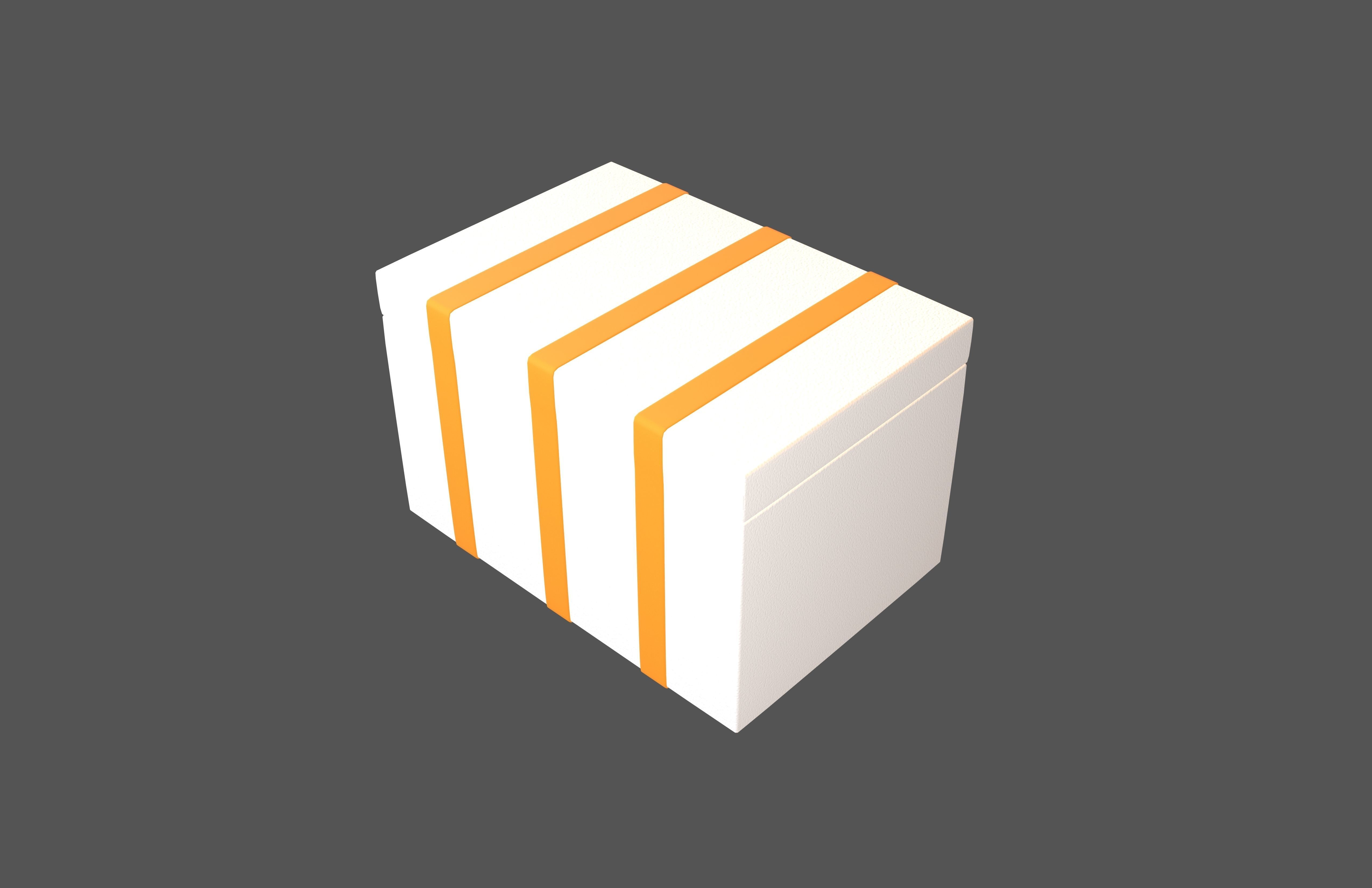 Styrofoam Box v2 001 Low-poly 3D model_1