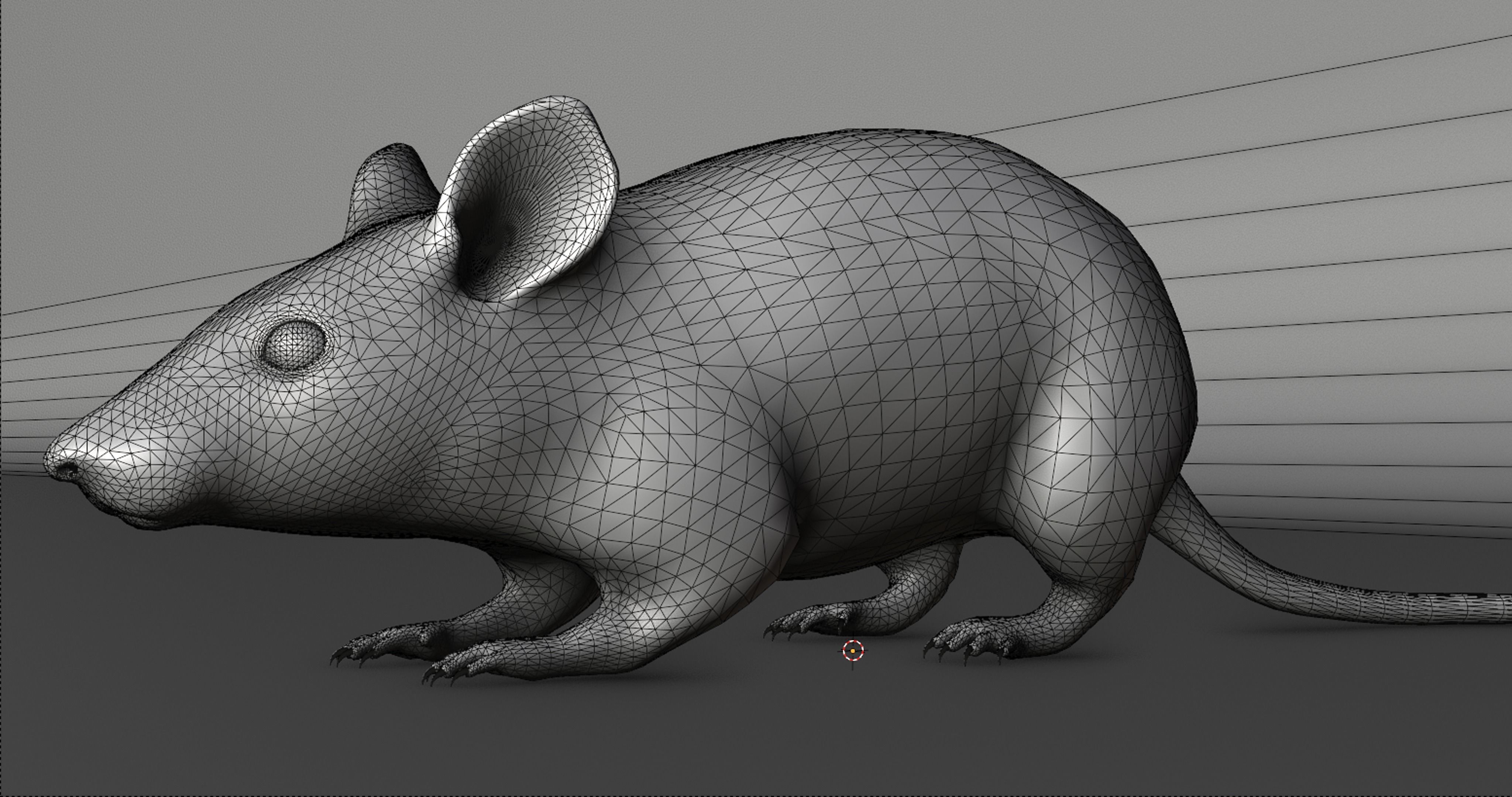 Realistic Mouse rat Low-poly 3D model_9