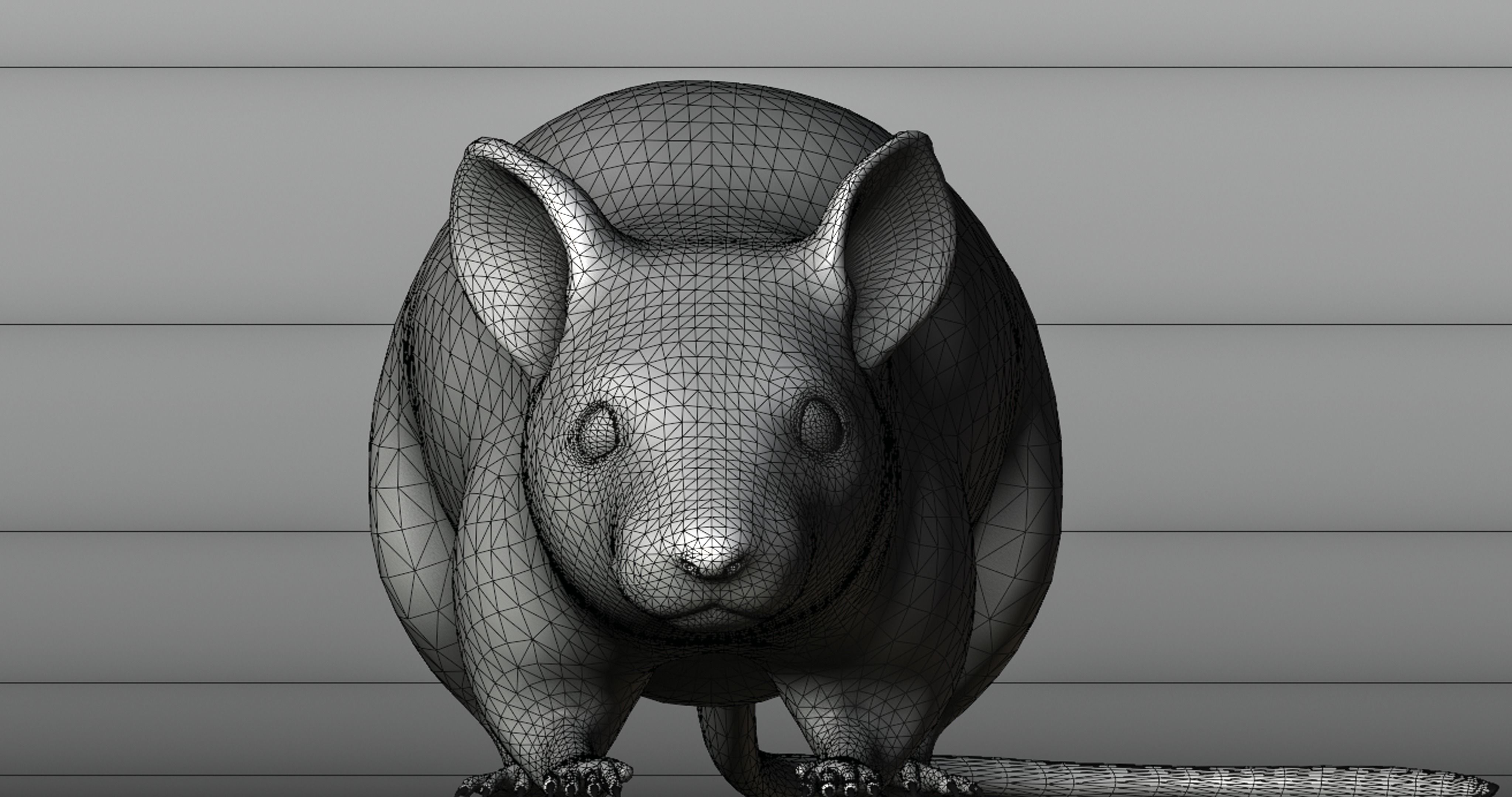 Realistic Mouse rat Low-poly 3D model_10