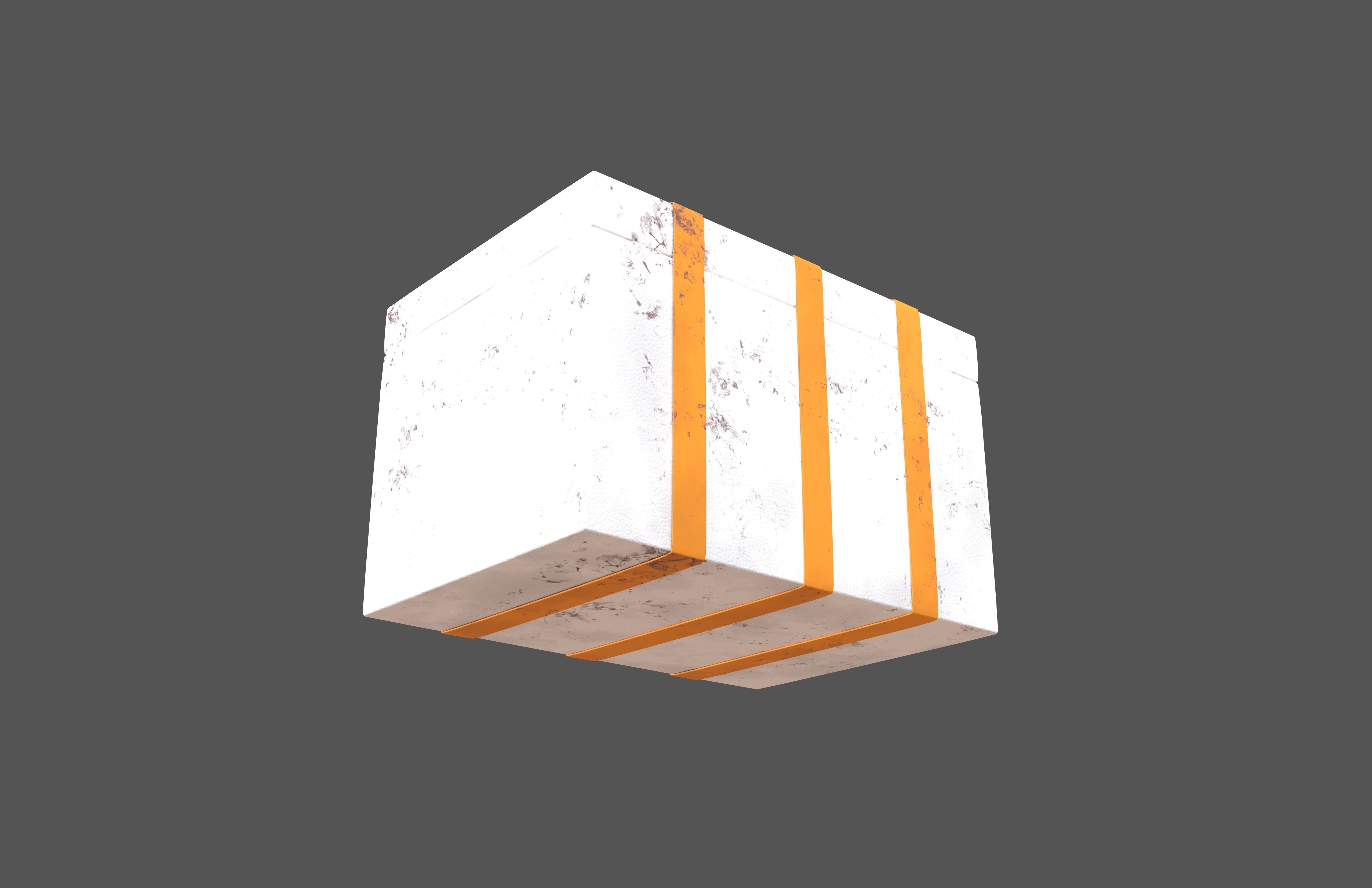 Styrofoam Box v2 003 Low-poly 3D model_3