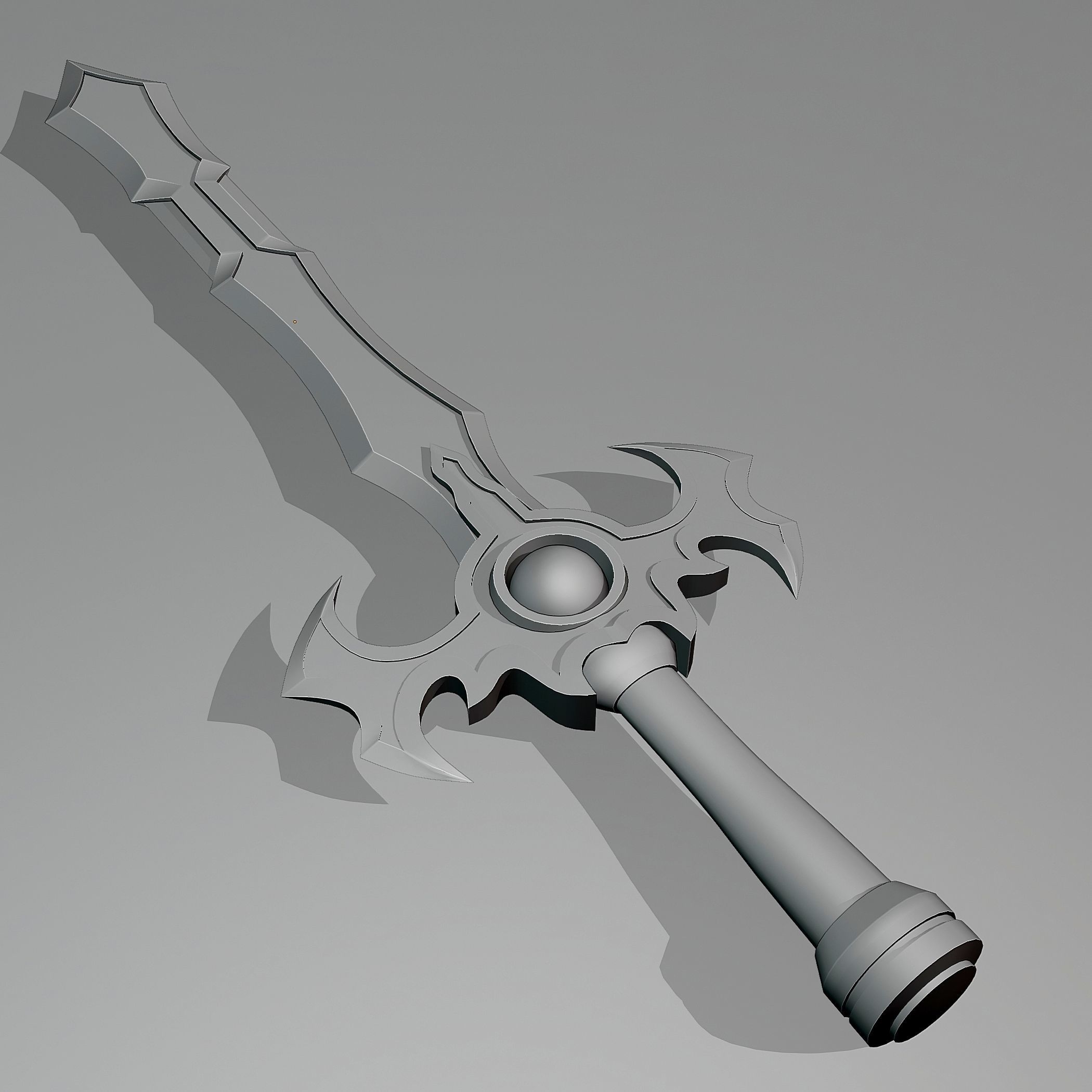 Fantasy style sword 2 Low-poly 3D model_5