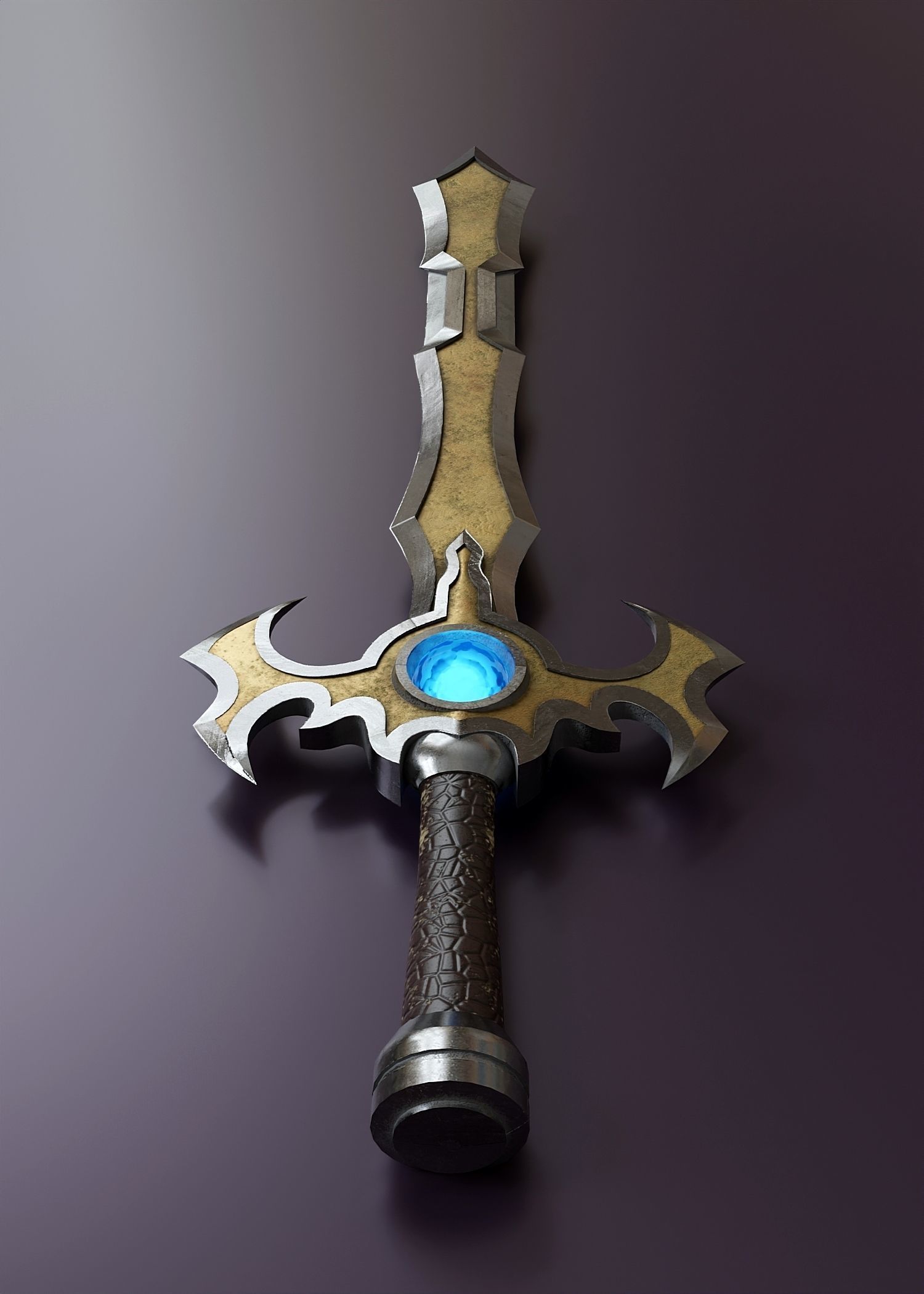 Fantasy style sword 2 Low-poly 3D model_2
