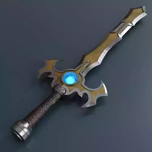Fantasy style sword 2 Low-poly 3D model