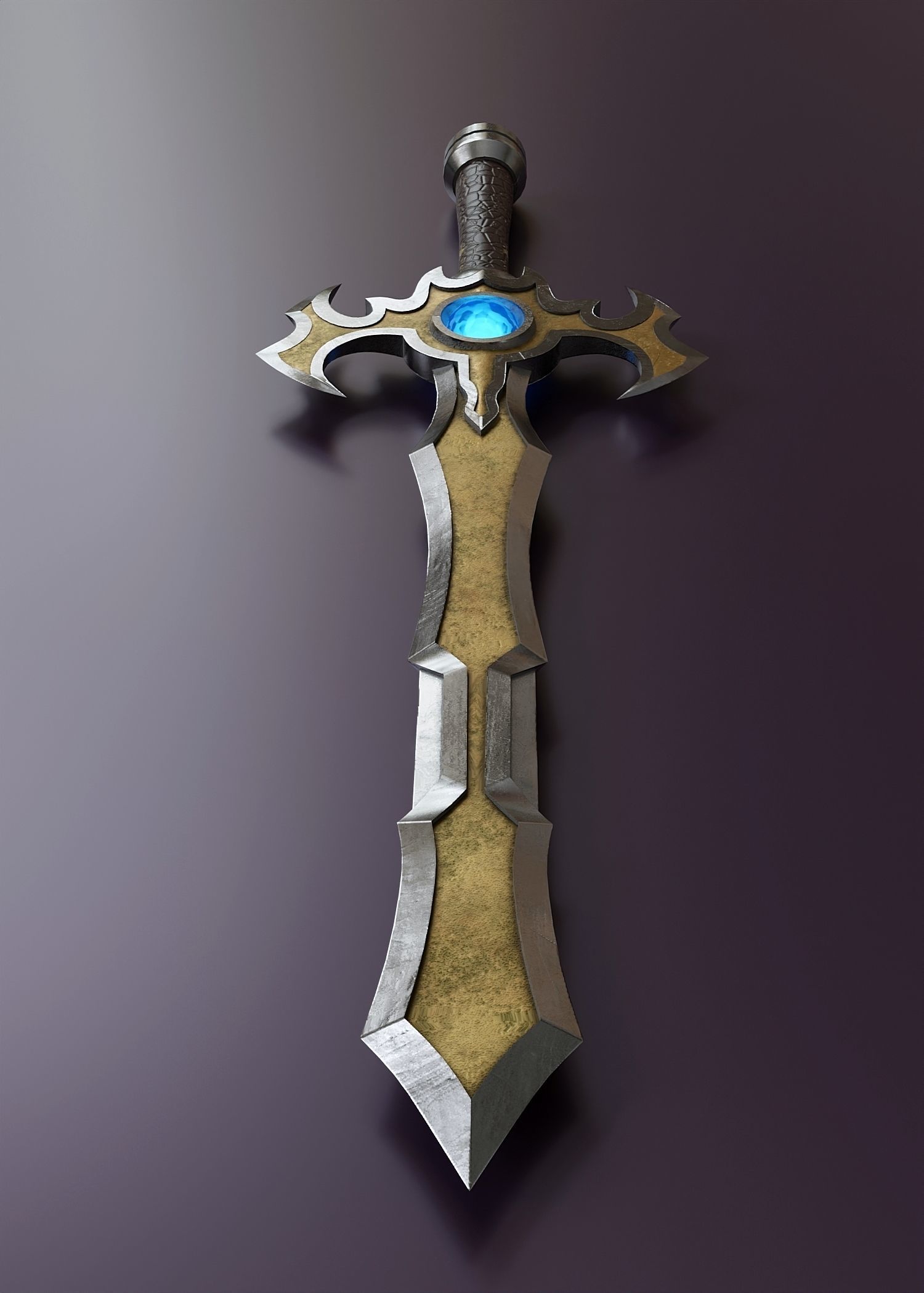 Fantasy style sword 2 Low-poly 3D model_3