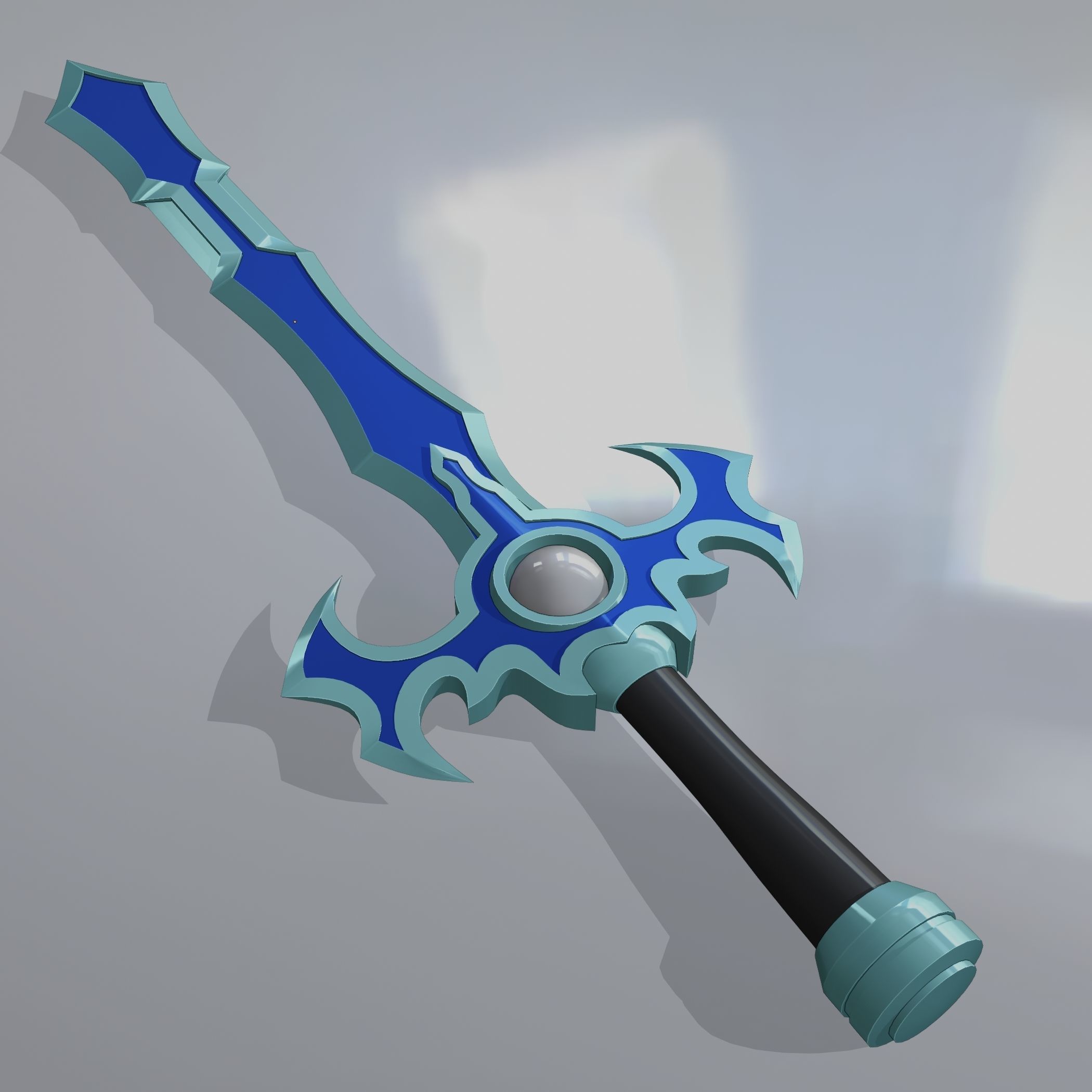 Fantasy style sword 2 Low-poly 3D model_6