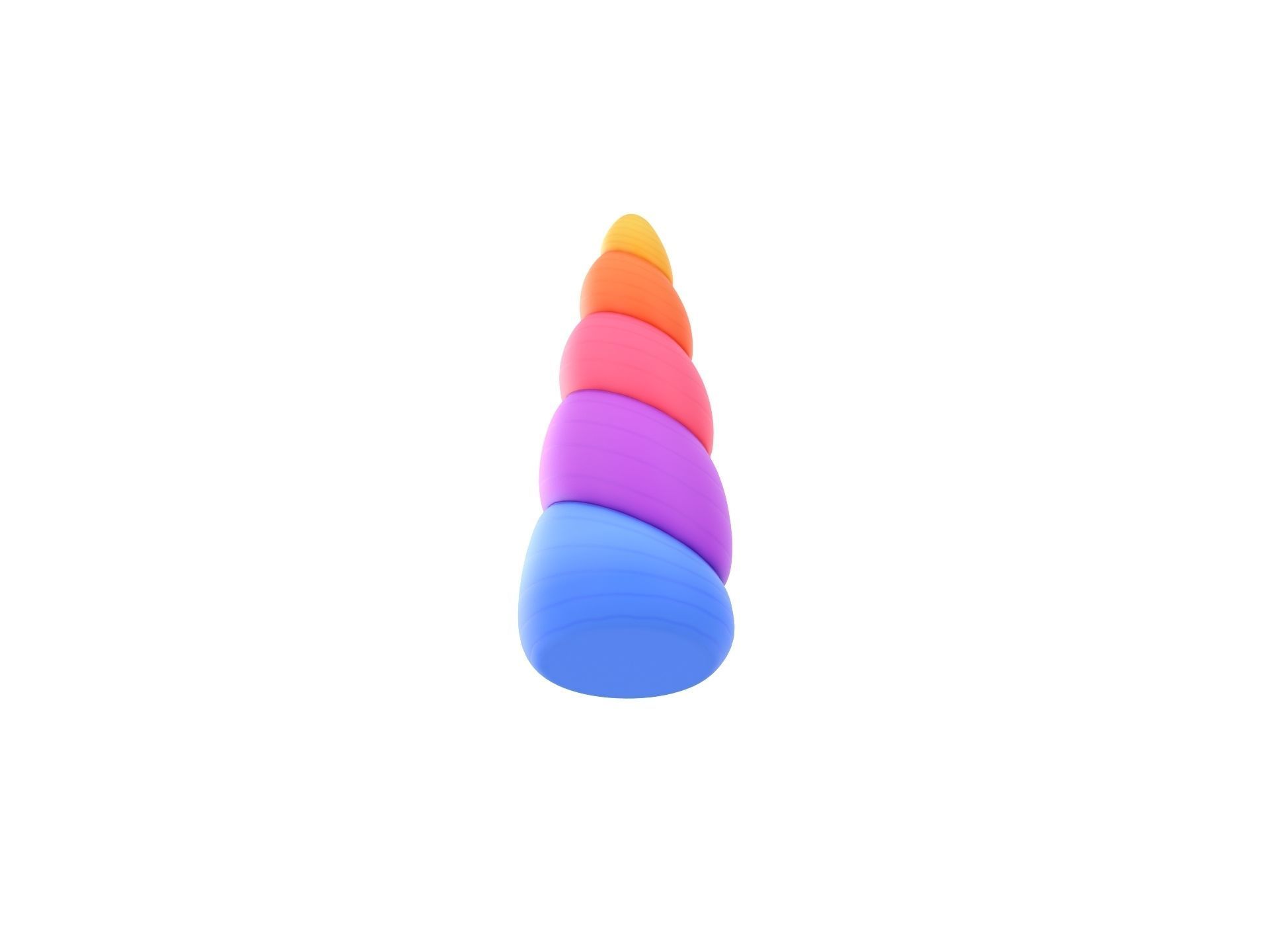 Prop207 Rainbow Unicorn Horn 3D model_4