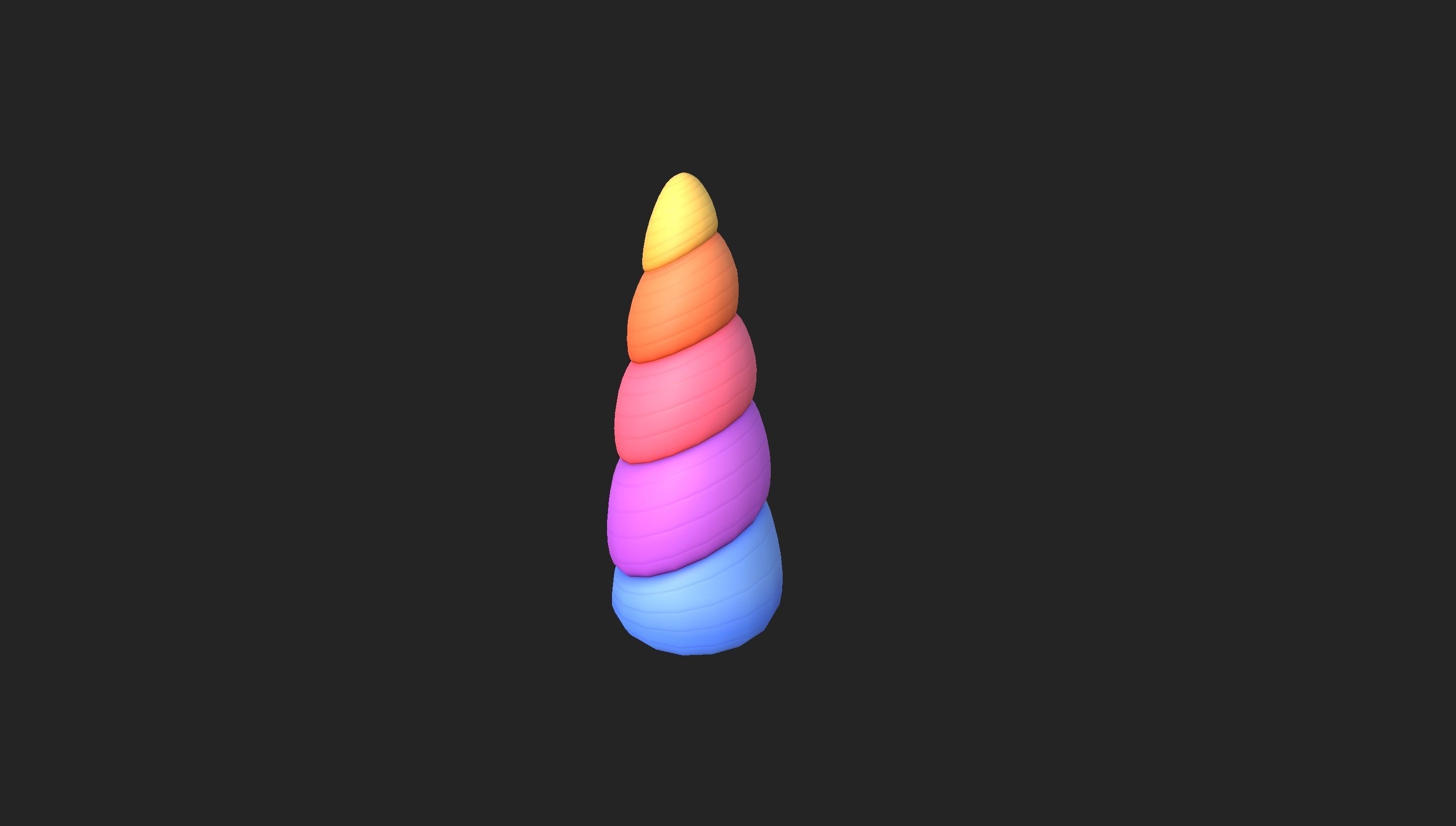 Prop207 Rainbow Unicorn Horn 3D model_10