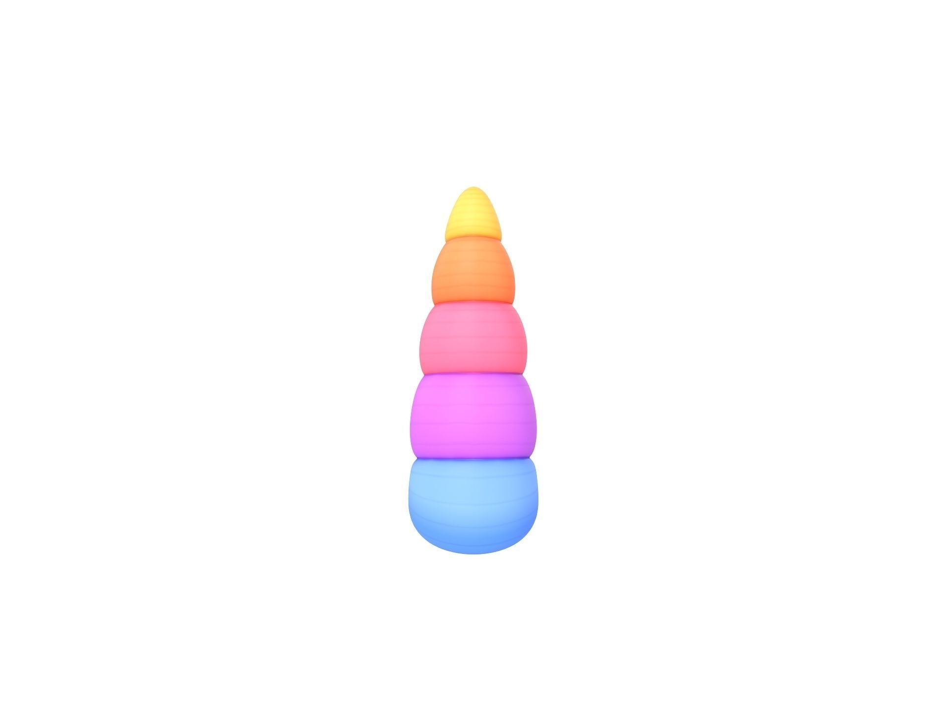 Prop207 Rainbow Unicorn Horn 3D model_6
