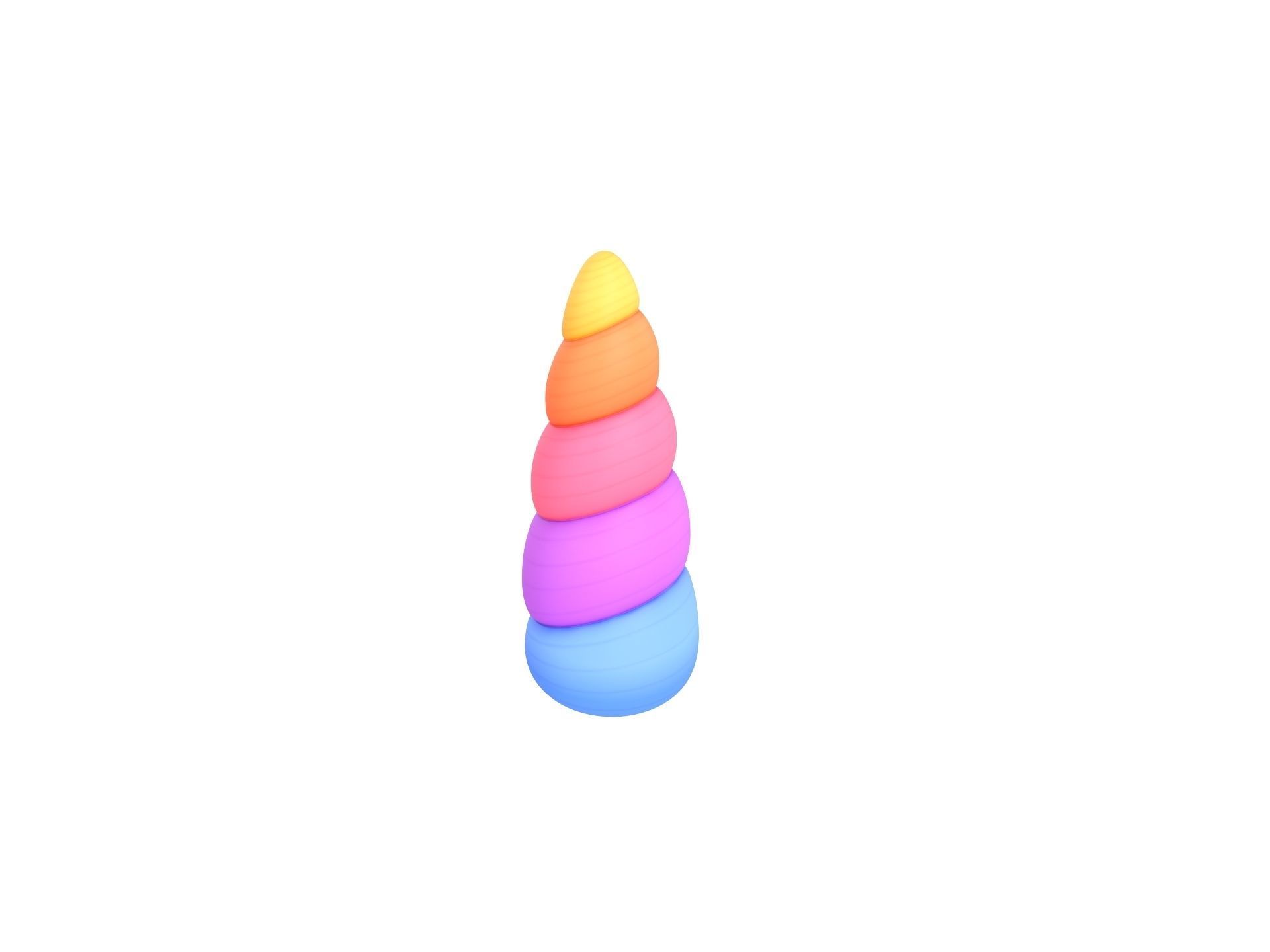 Prop207 Rainbow Unicorn Horn 3D model_1