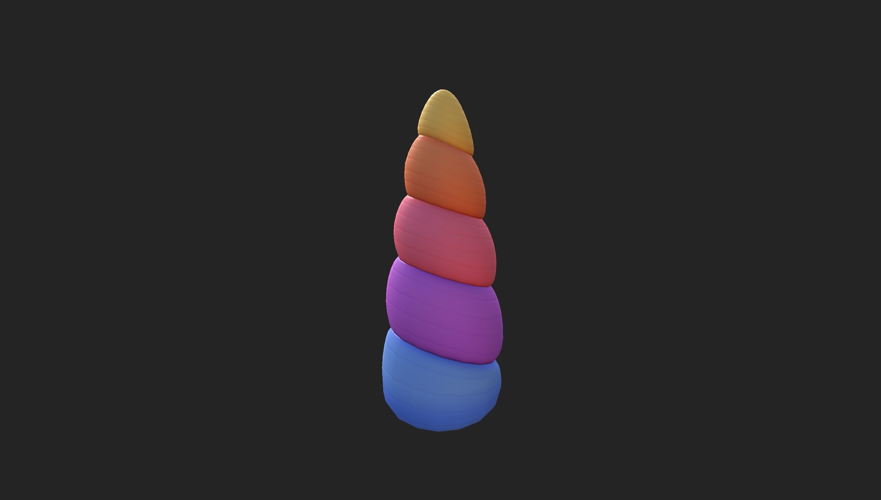 Prop207 Rainbow Unicorn Horn 3D model_16