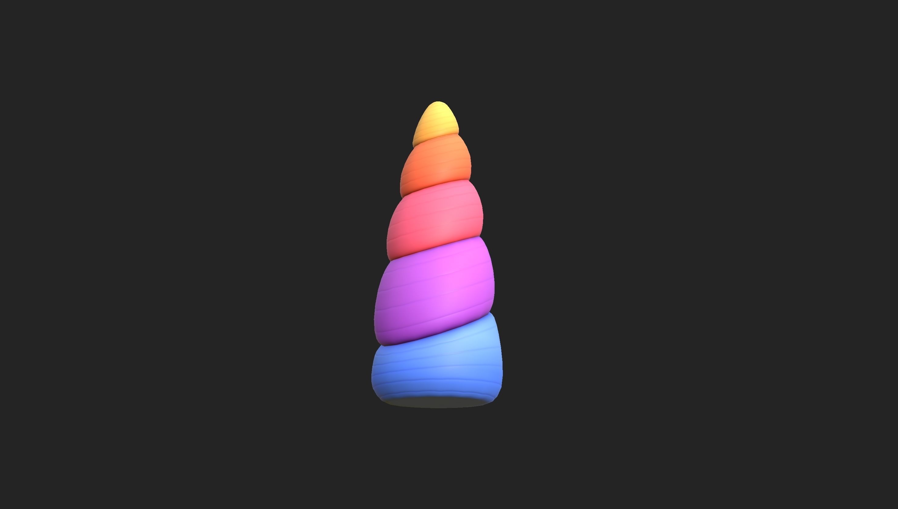 Prop207 Rainbow Unicorn Horn 3D model_12