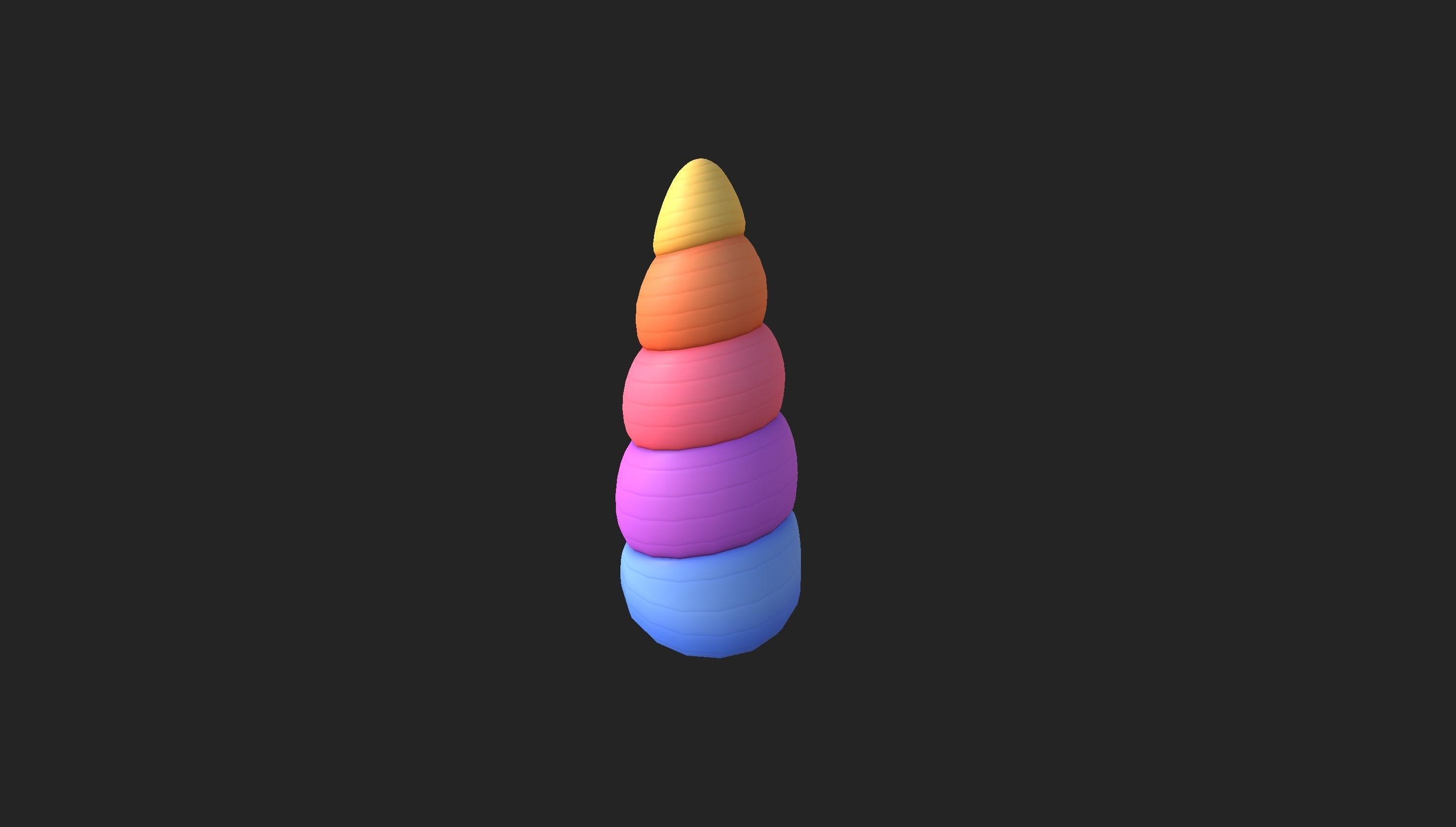 Prop207 Rainbow Unicorn Horn 3D model_17