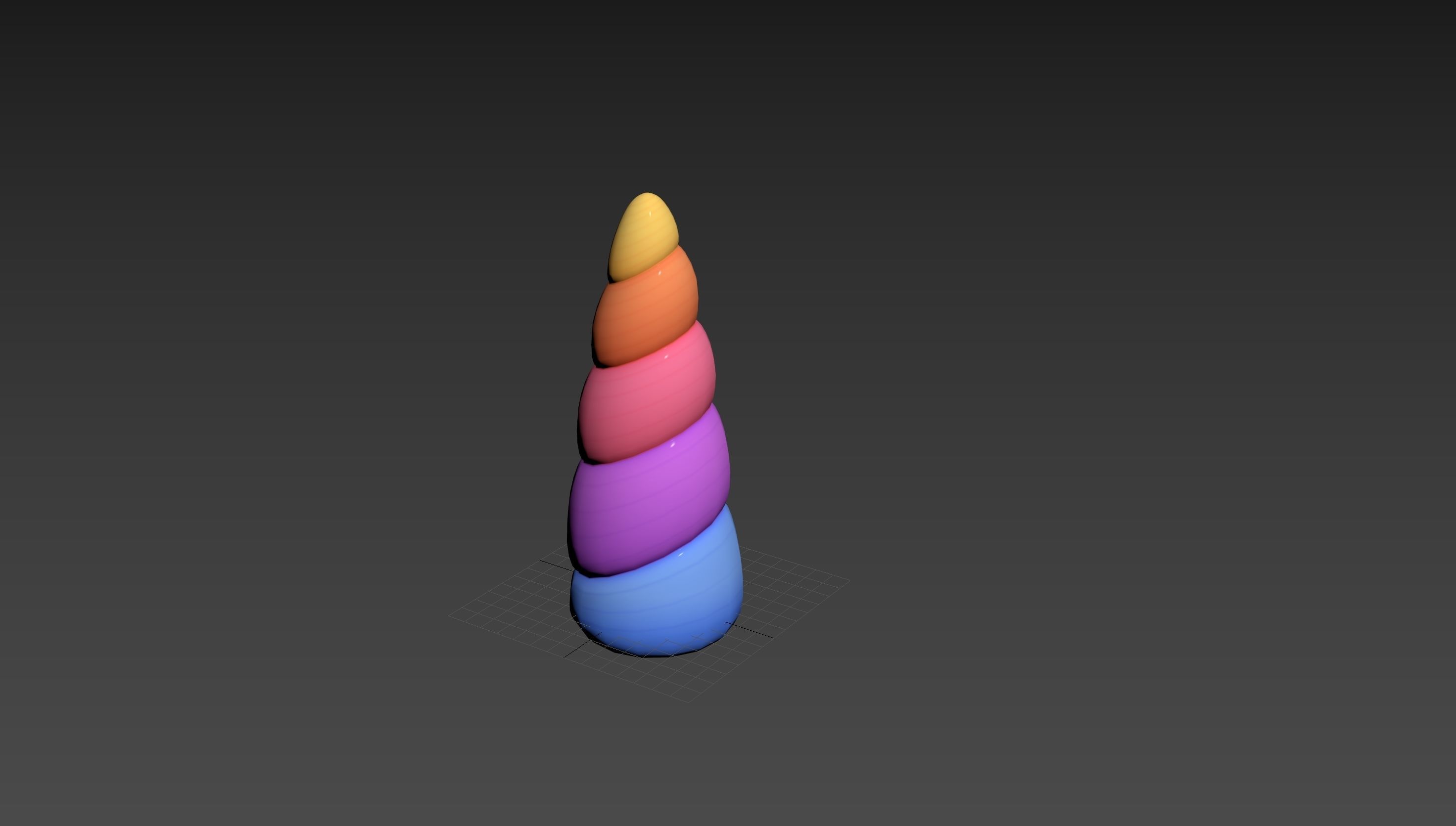 Prop207 Rainbow Unicorn Horn 3D model_21