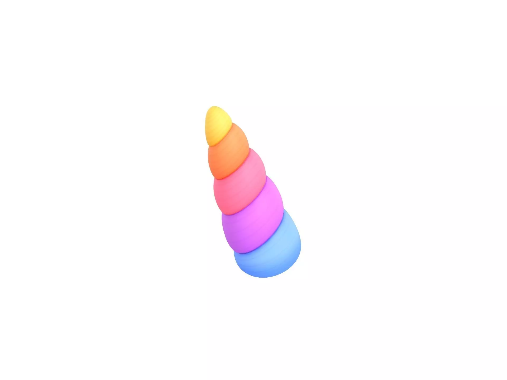 Prop207 Rainbow Unicorn Horn 3D model_0