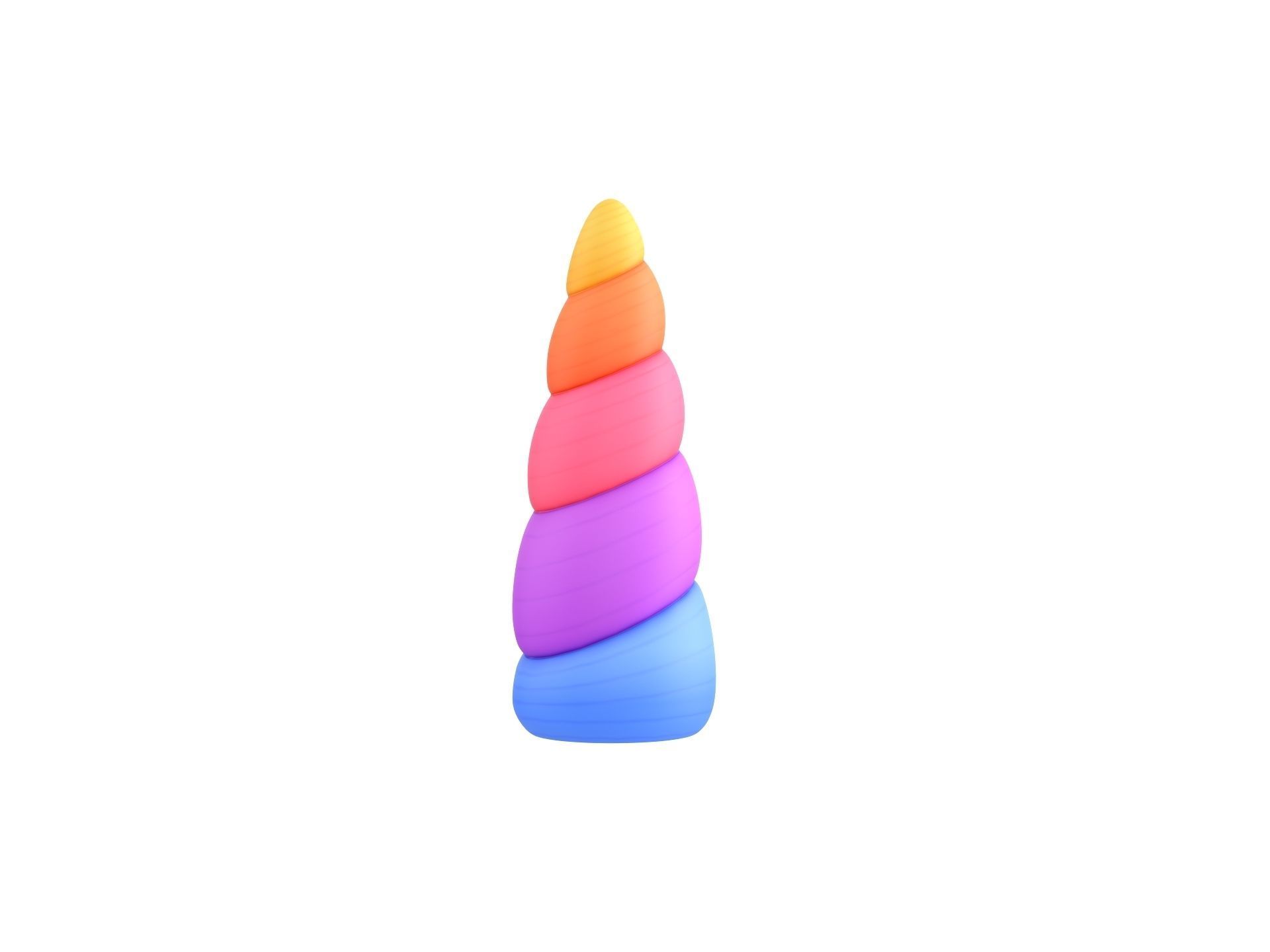 Prop207 Rainbow Unicorn Horn 3D model_2